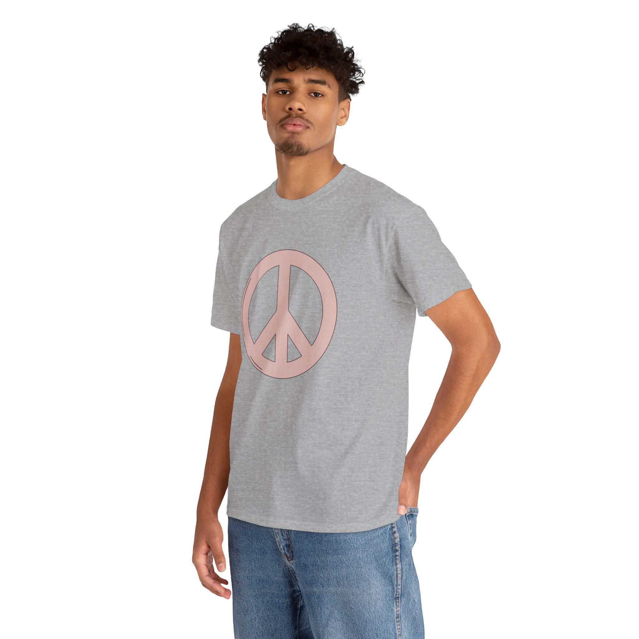 Cute Retro Pink Peace Sign Unisex Graphic Novelty Shirt Tee