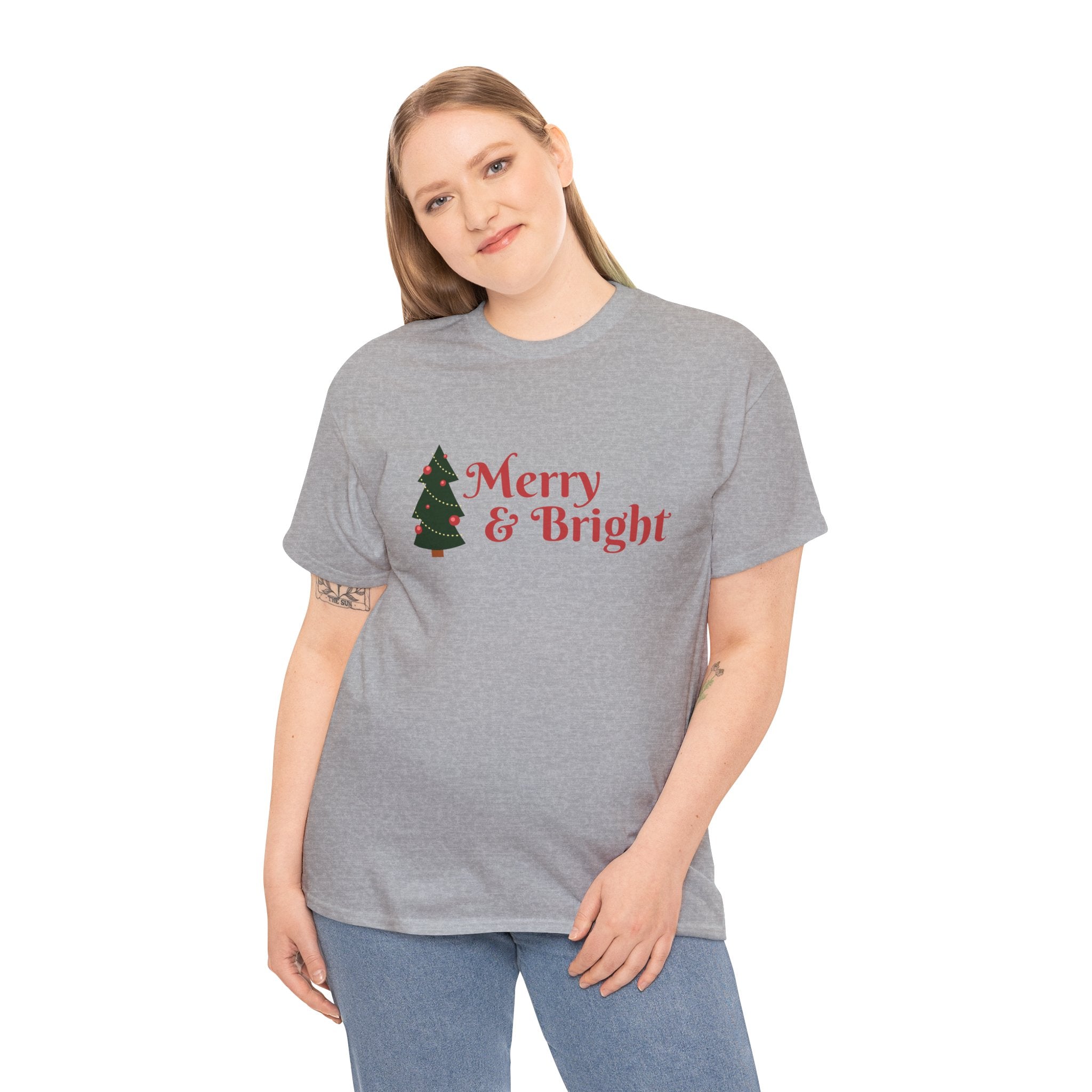 Cute Christmas Holiday Merry & Bright Unisex Tee T-Shirt