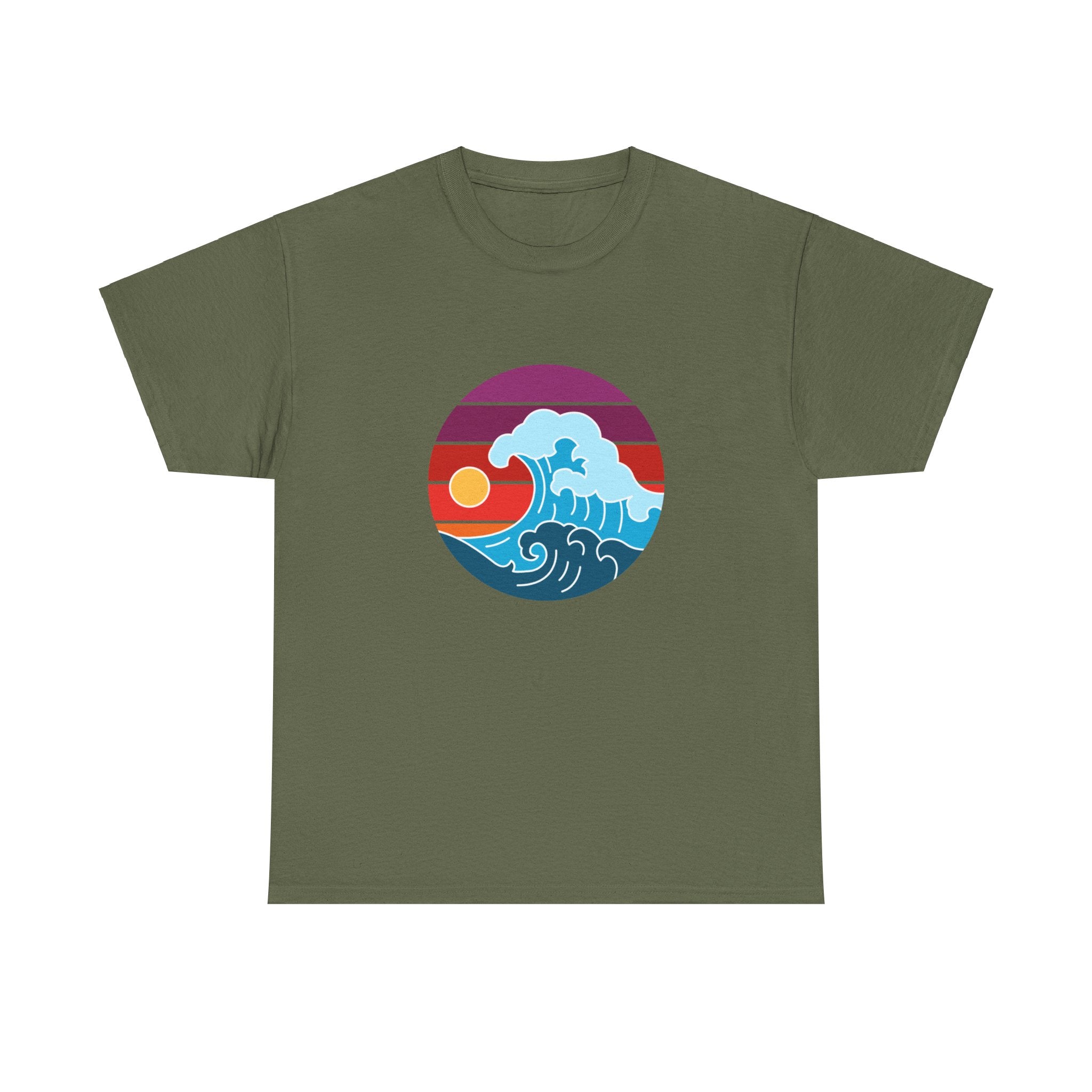 Wave Sunset Ocean Unisex Graphic Novelty Shirt Tee