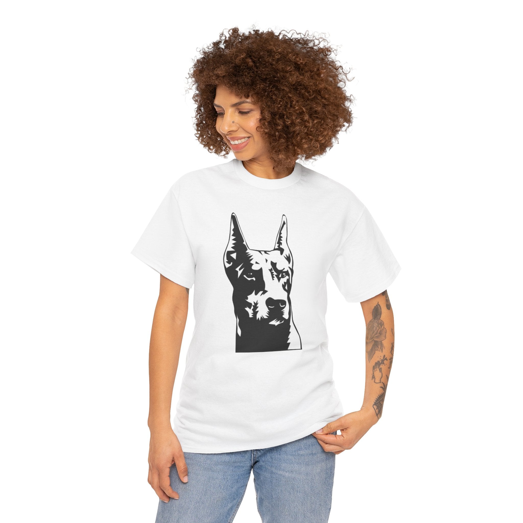 Doberman Dog Lover Cute Unisex Heavy Cotton Tee