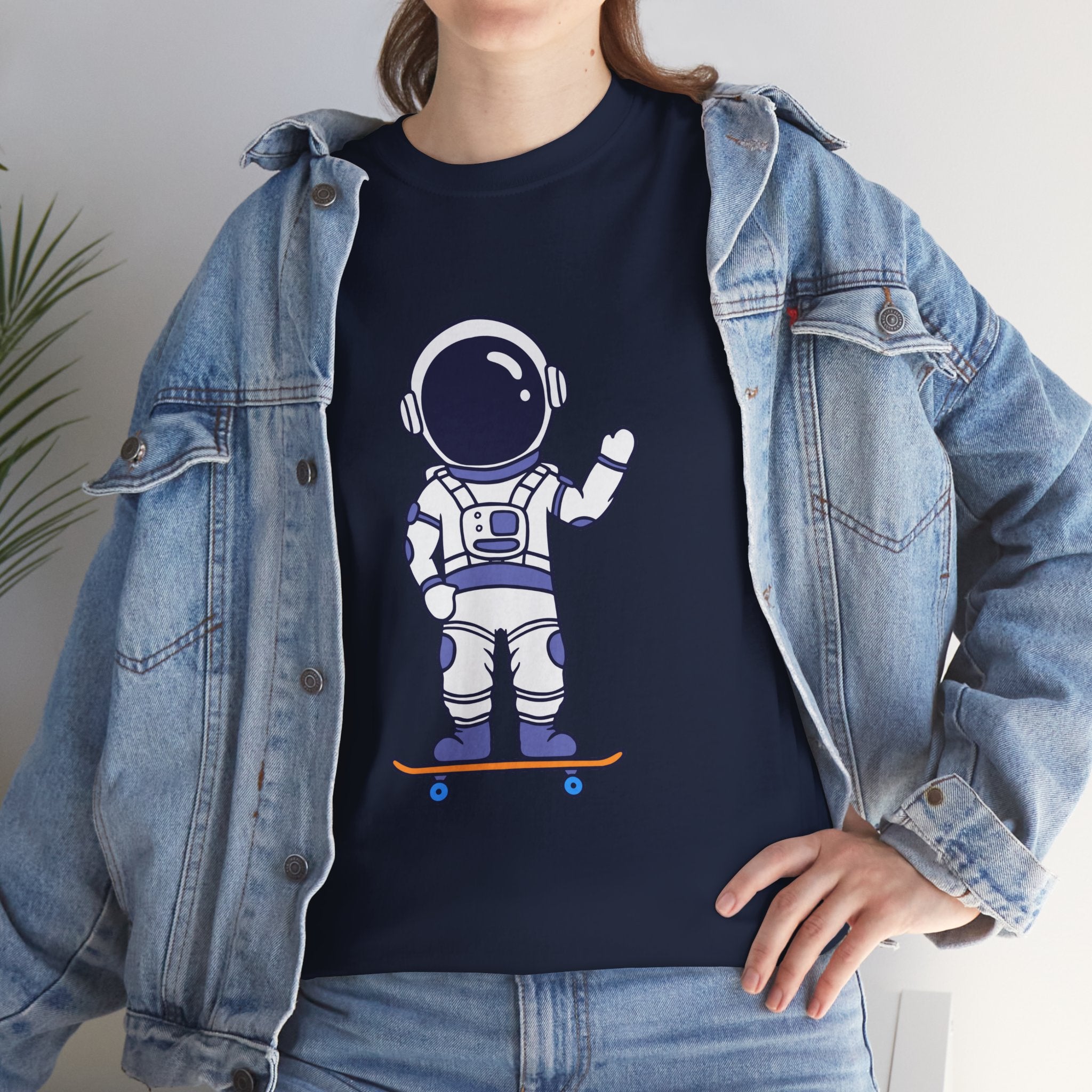 Astronaut Skateboarding Mens Womens Unisex T-Shirt