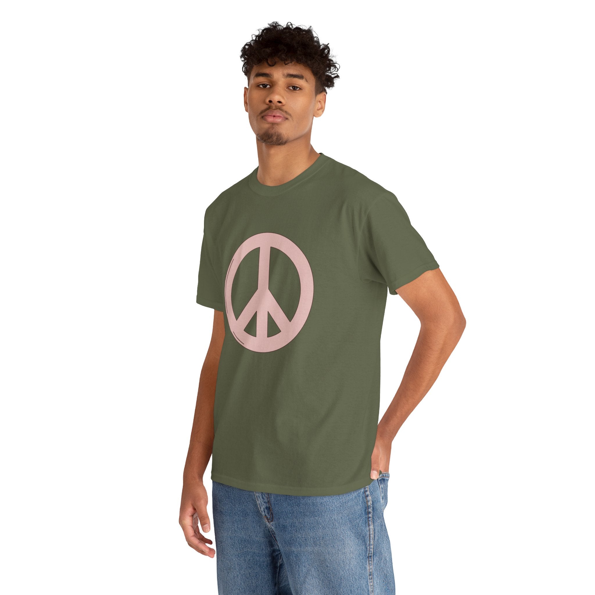 Cute Retro Pink Peace Sign Unisex Graphic Novelty Shirt Tee