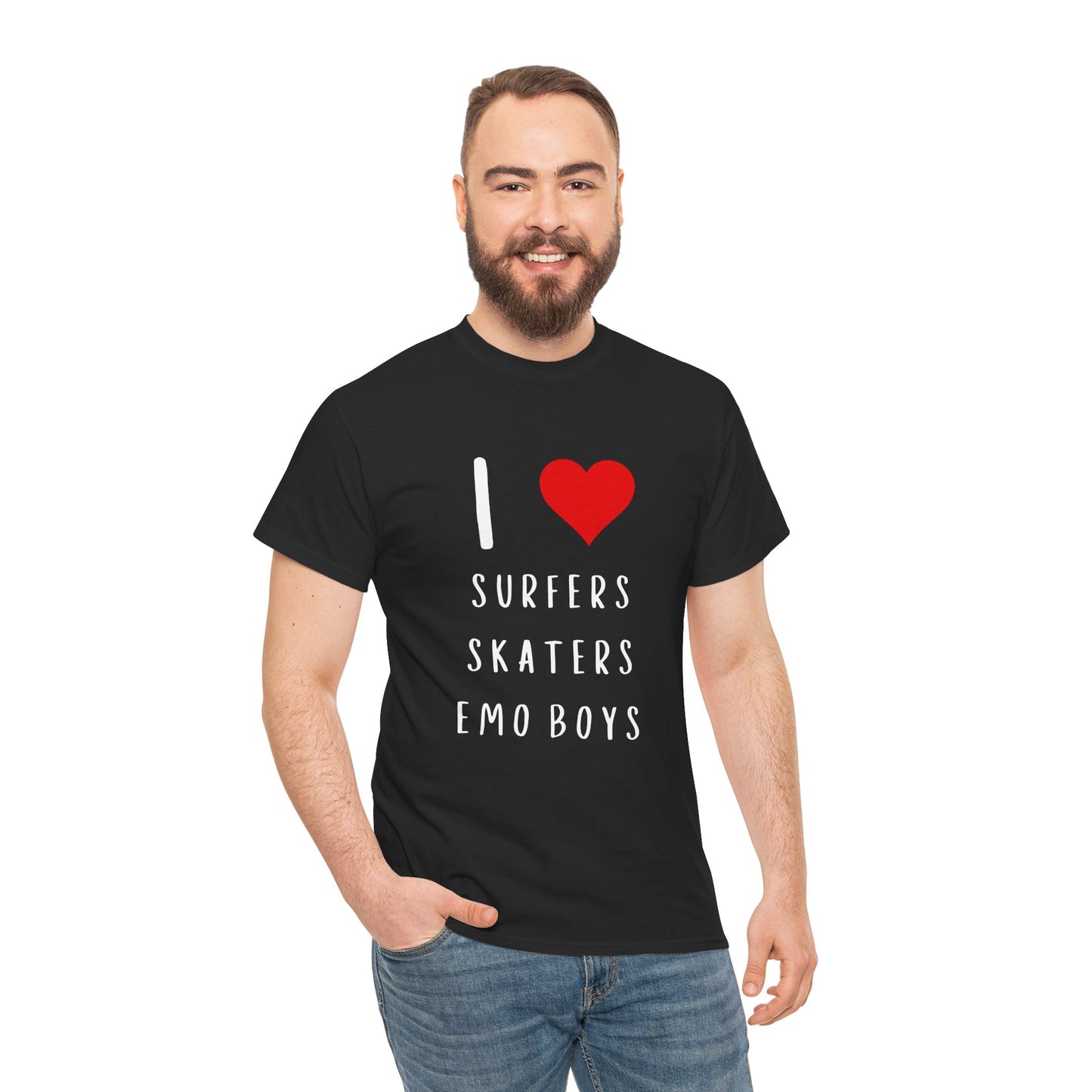 Funny Women’s "I Love Surfers, Skaters, Emo Boys" Graphic T-Shirt
