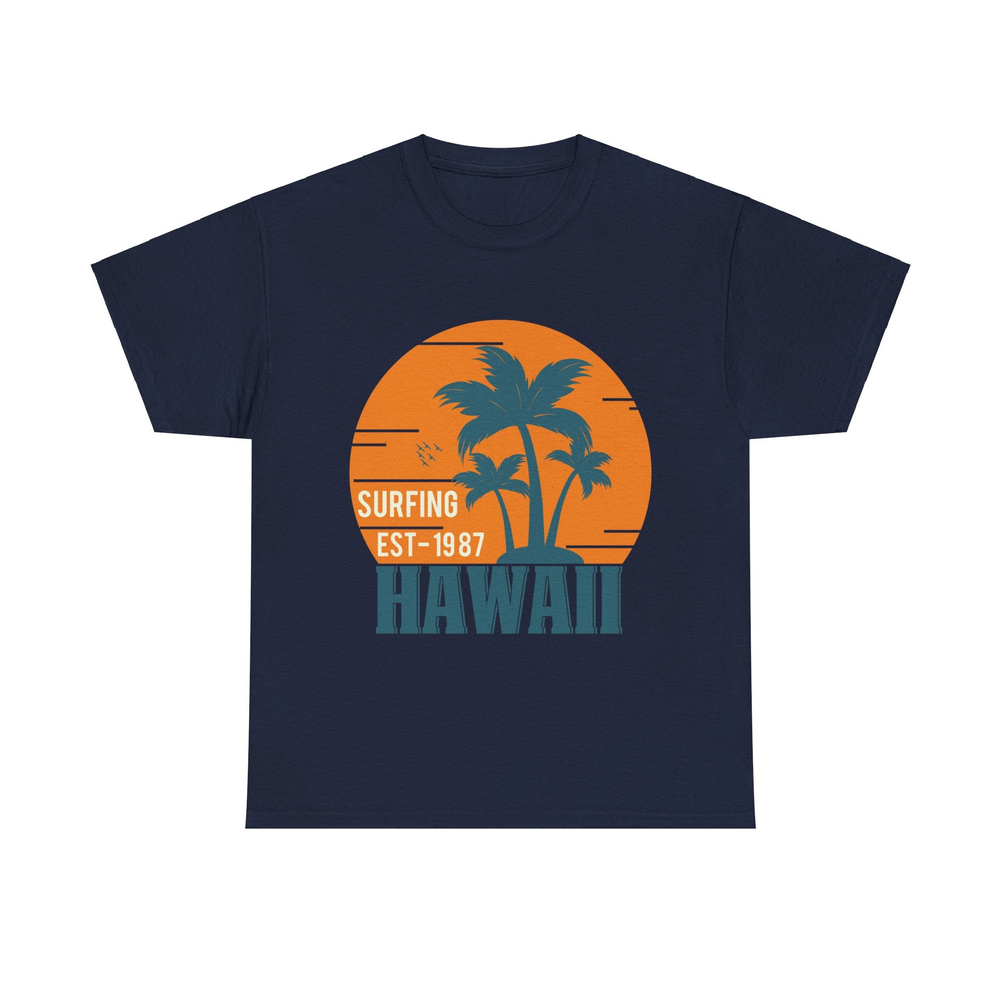 Surfing Hawaii HI Souvenir Gift Unisex Graphic Novelty T-Shirt