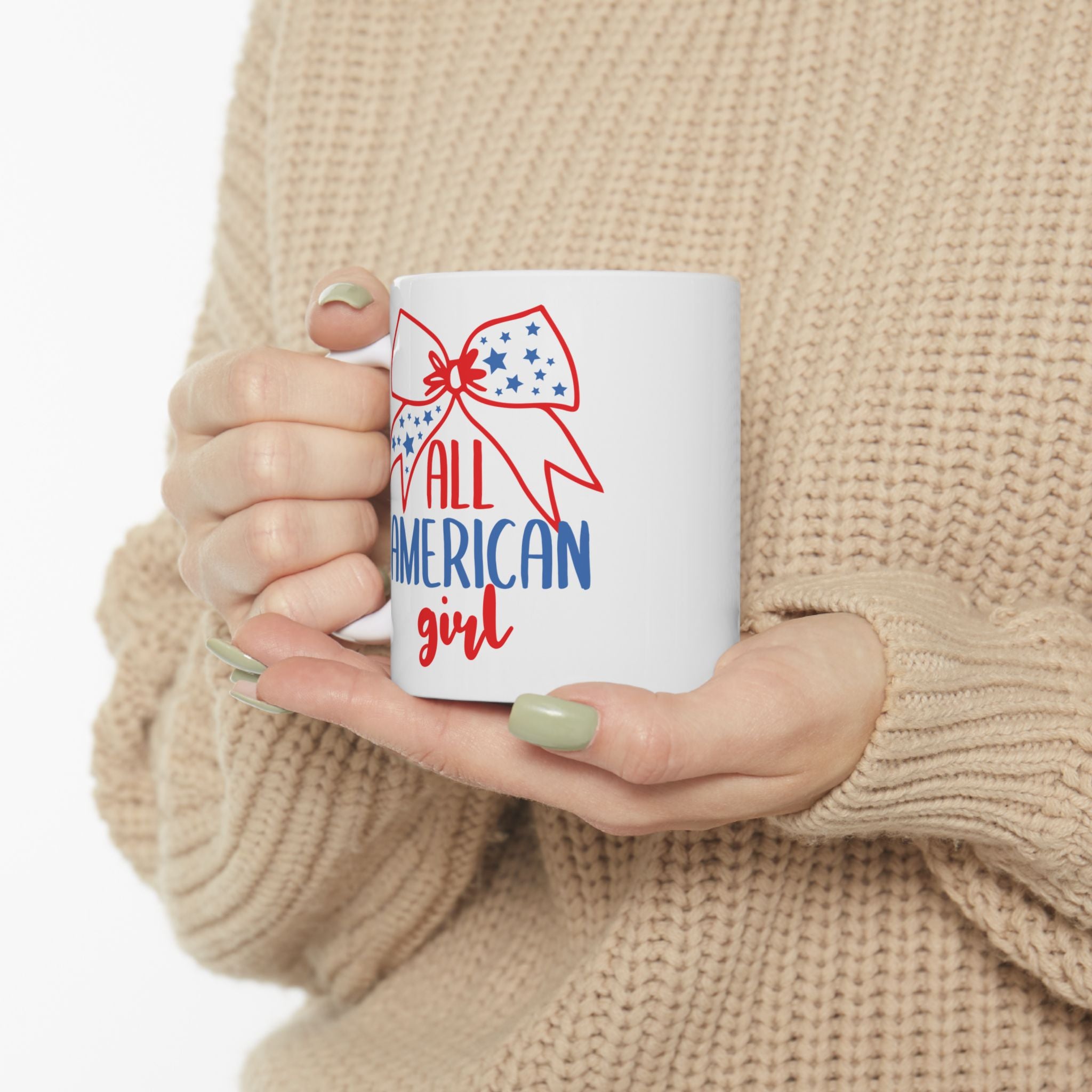 All American Girl Patriotic USA Ceramic Coffee Mug