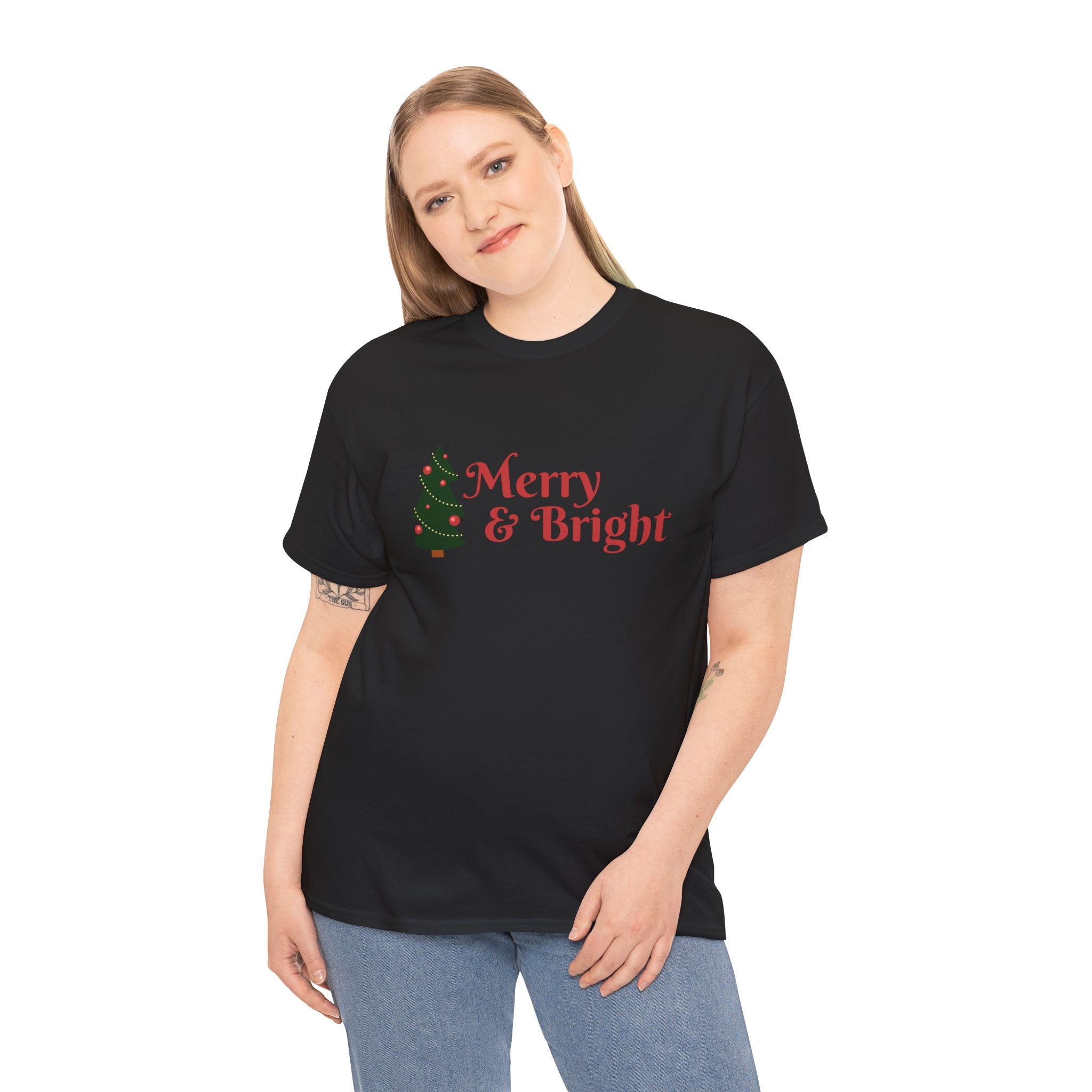 Cute Christmas Holiday Merry & Bright Unisex Tee T-Shirt