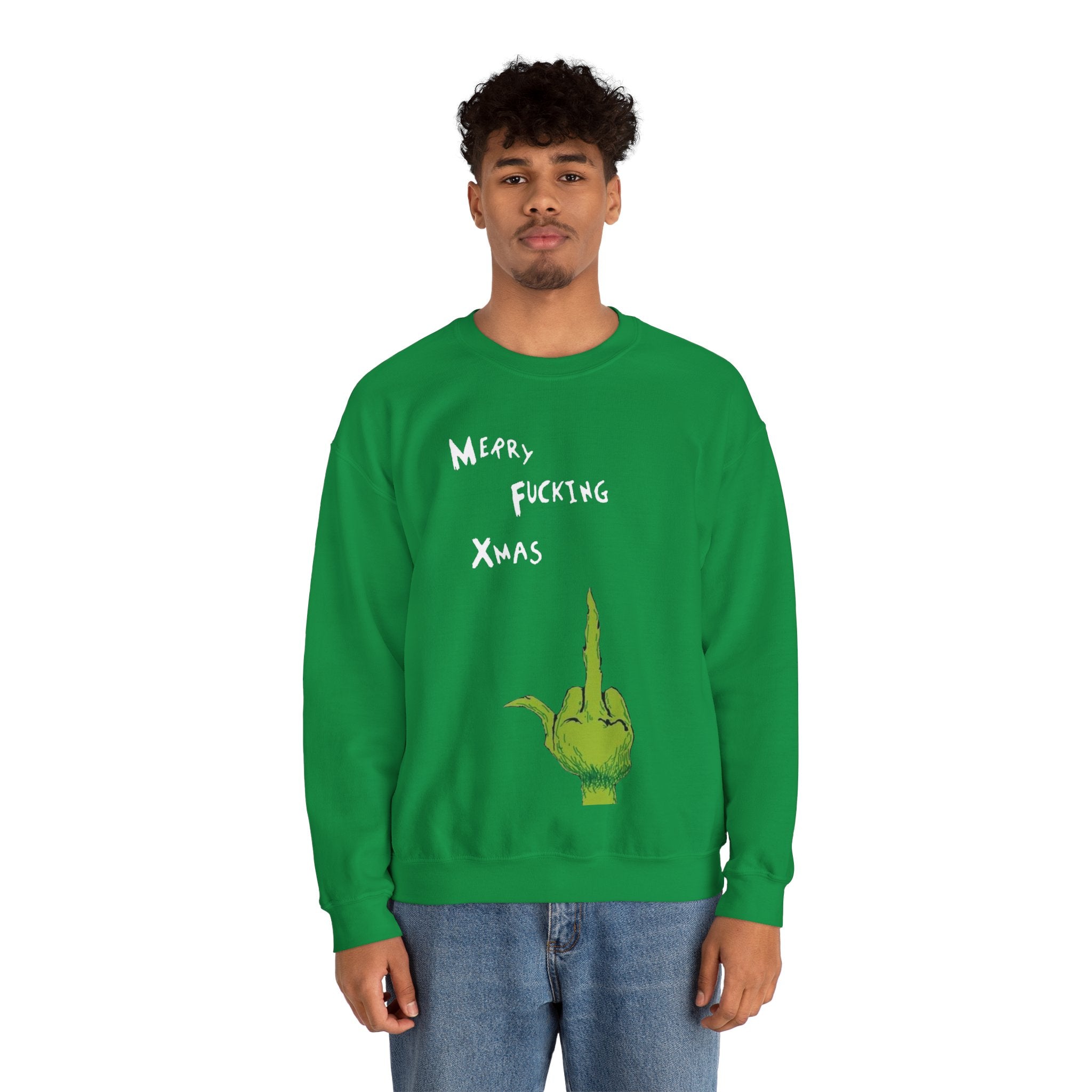 Merry F*cking Christmas Funny Grinch Movie Unisex Crewneck Sweatshirt