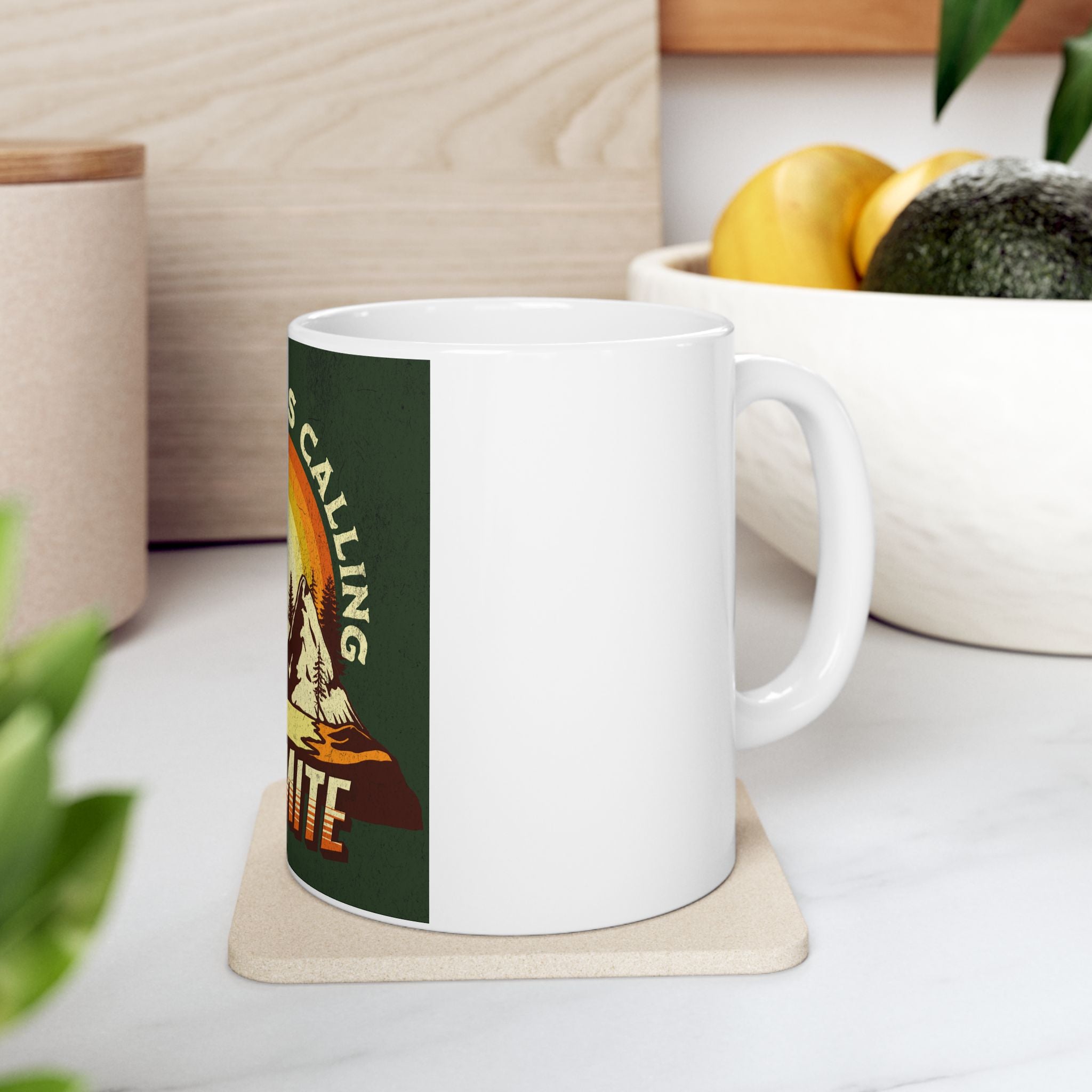 Yosemite National Park Retro Graphic Novelty Ceramic Coffee Mug