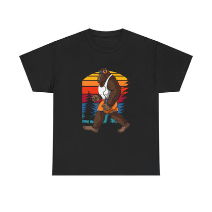 Bigfoot Sasquatch Running Outdoor Hiking Camping Unisex T-Shirt
