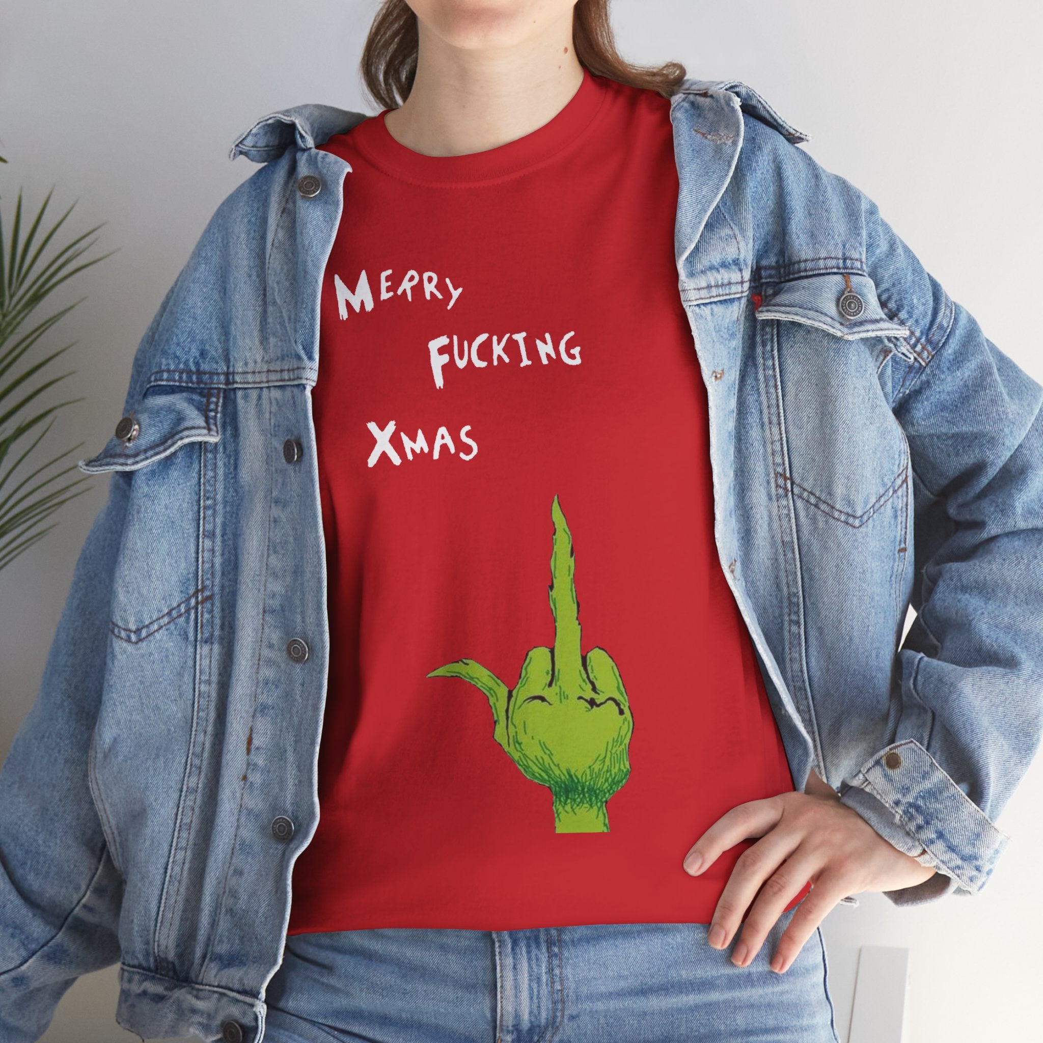 Merry F*cking Christmas Grinch Movie Funny Unisex Heavy Cotton Tee