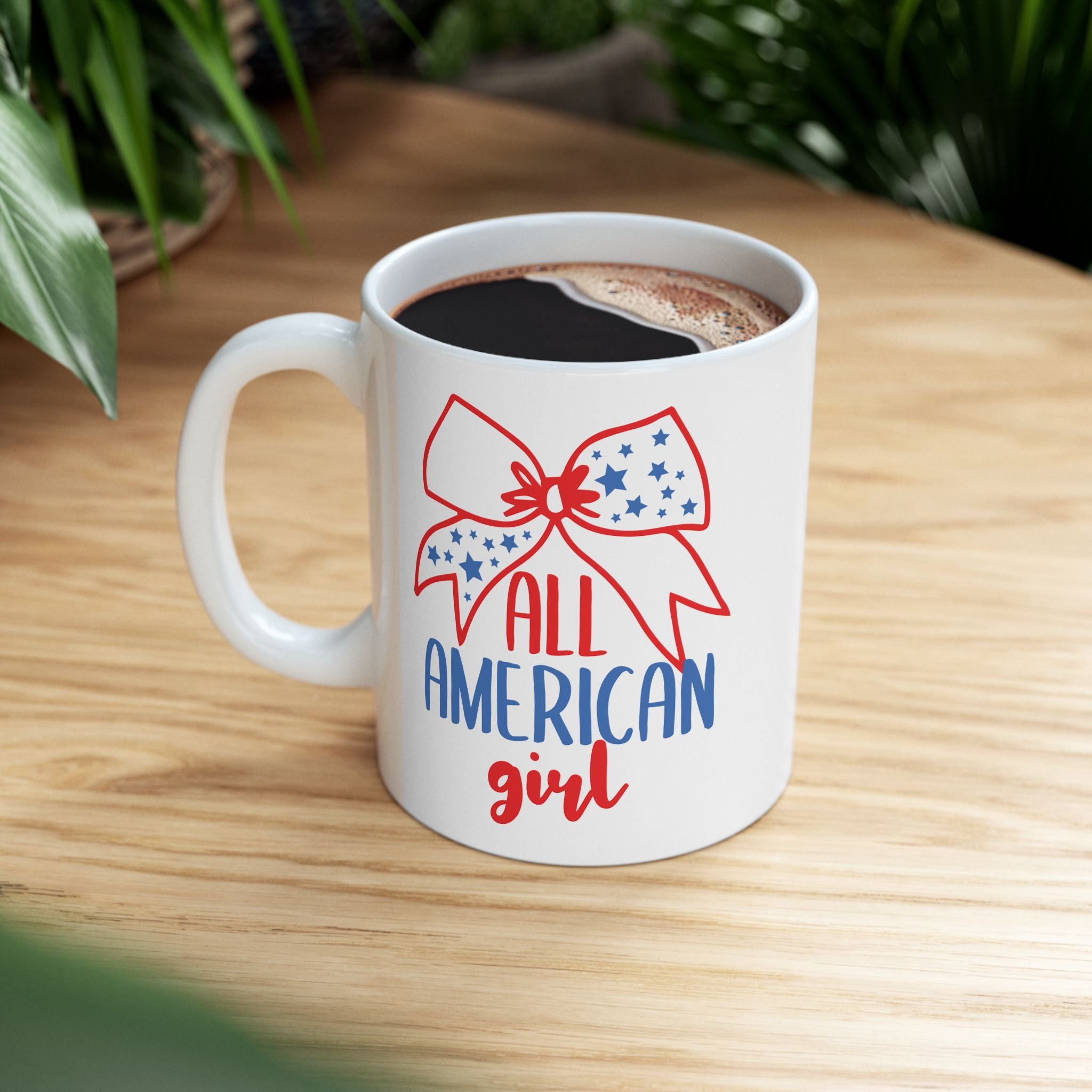 All American Girl Patriotic USA Ceramic Coffee Mug