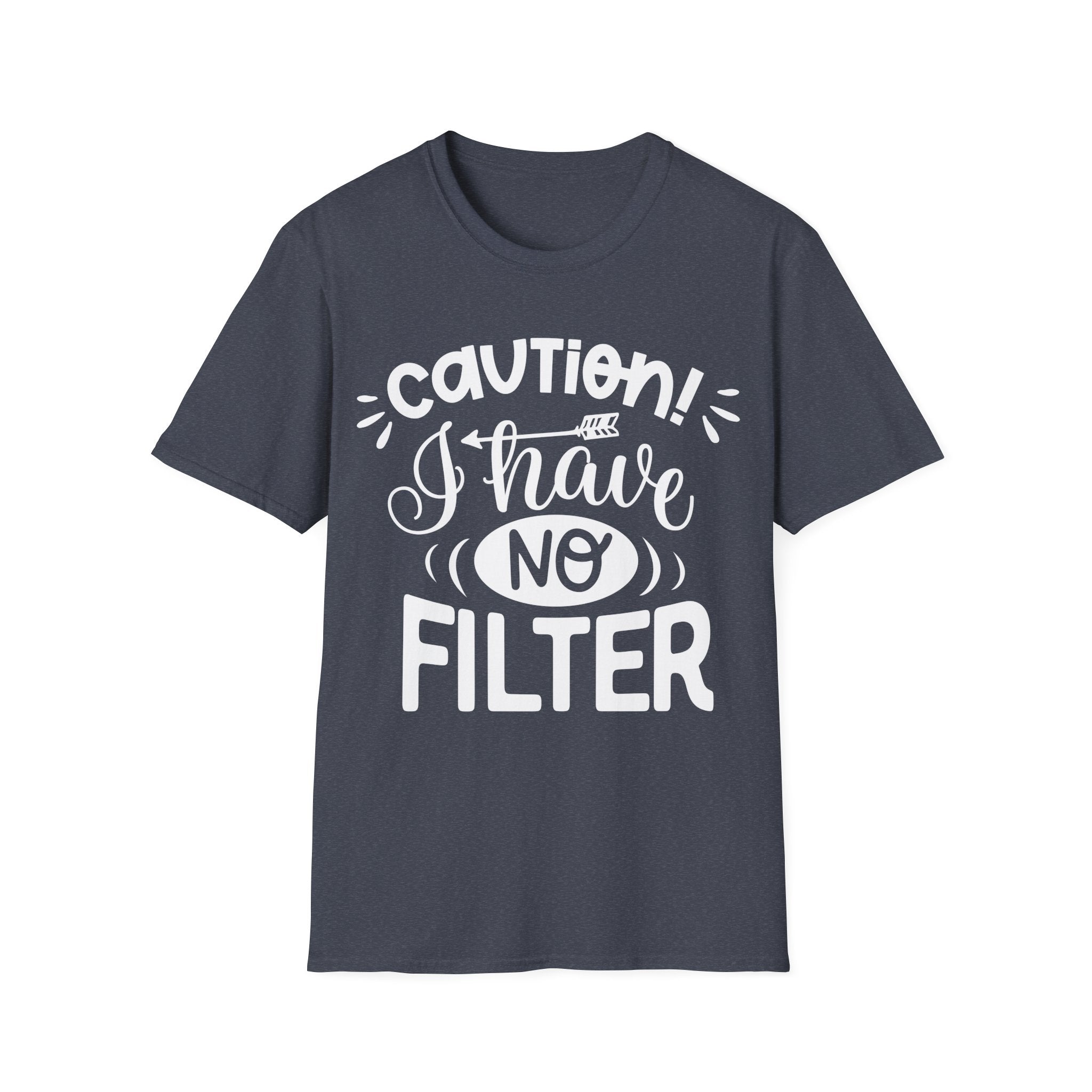 Womens Caution I Have No Filter Tshirt Funny Sarcastic Graphic Novelty Tee