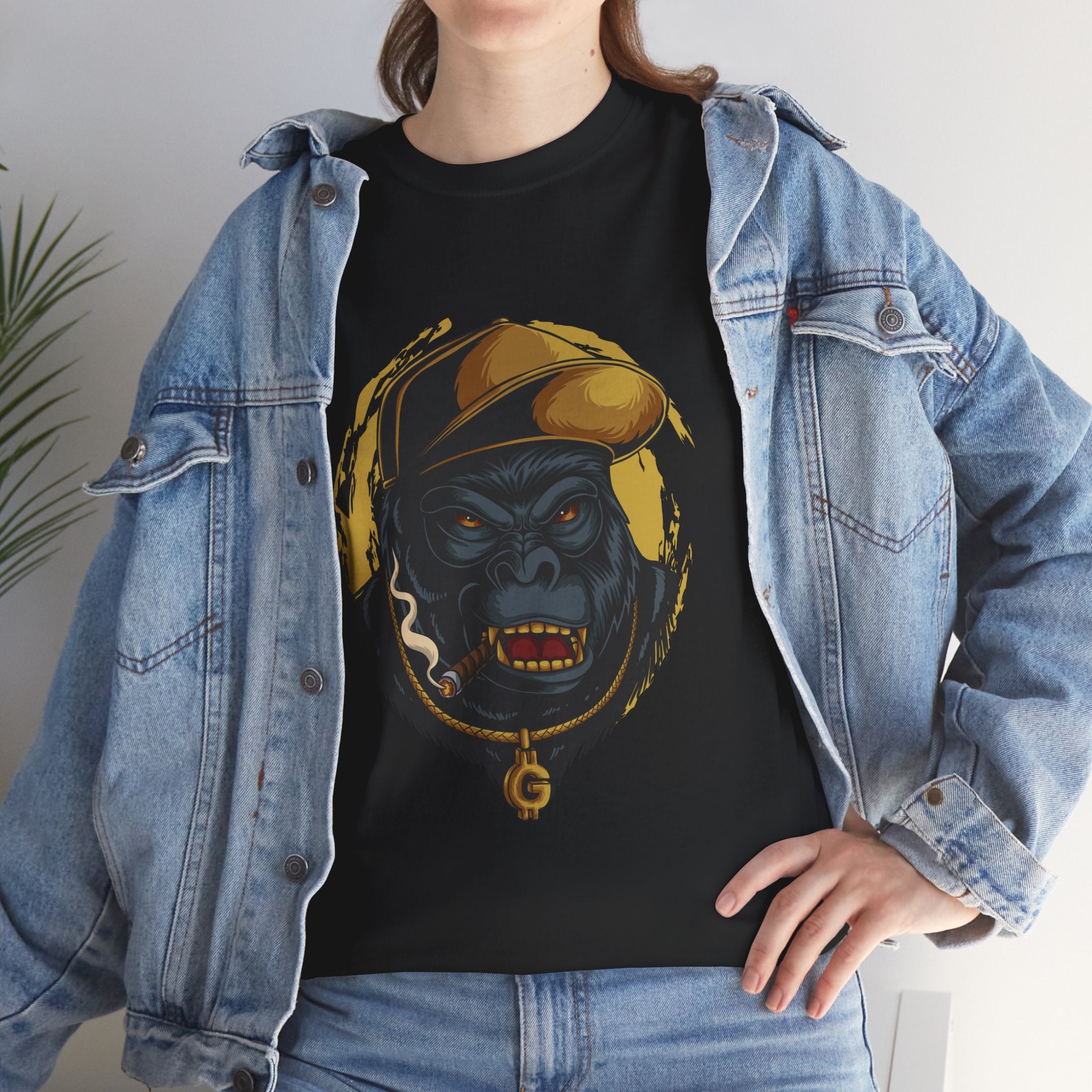 Gorilla Hat Chain Smoking Cigar Ape Unisex T-Shirt