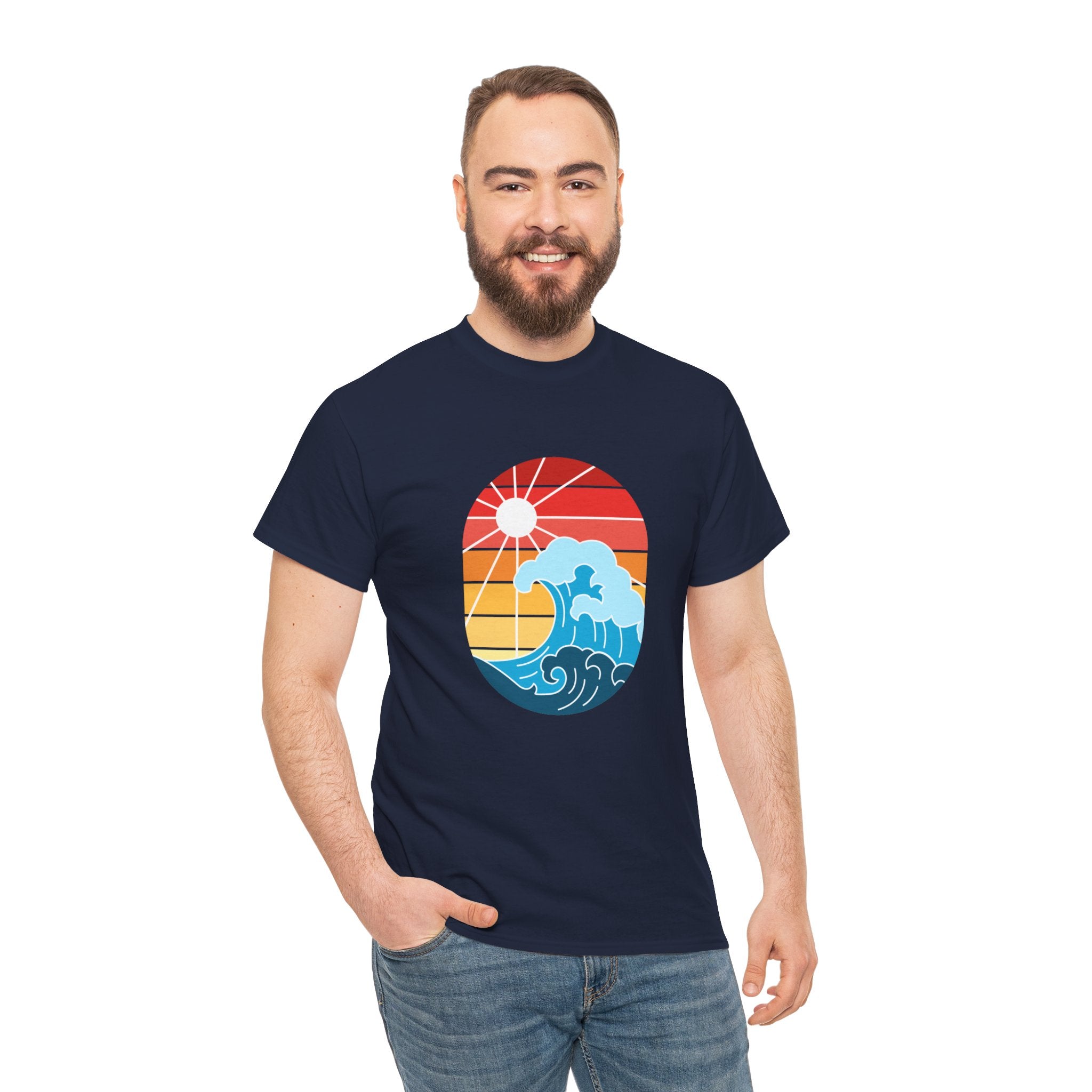 Wave Ocean Sunset Unisex Graphic Novelty Shirt Tee