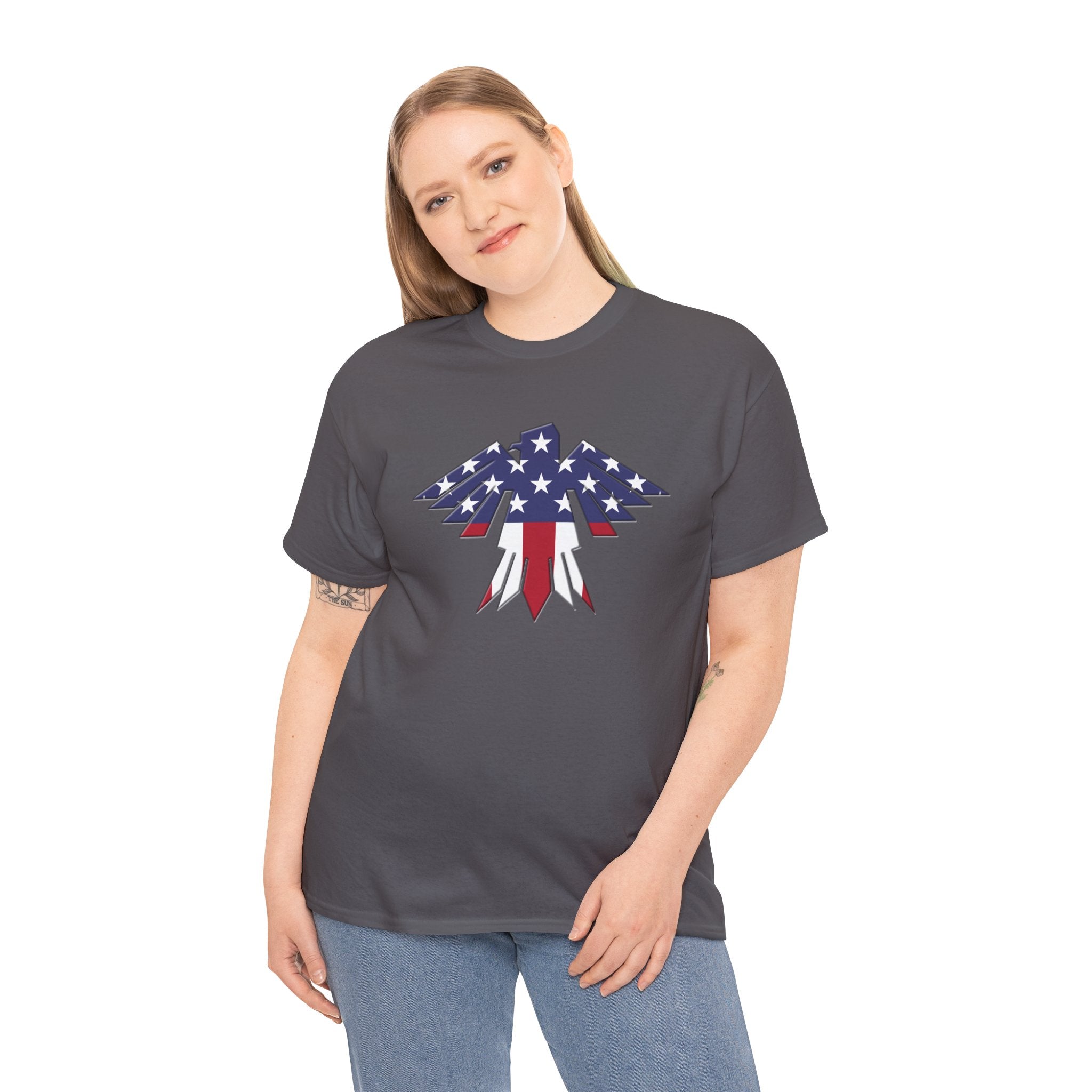 Patriotic Eagle USA Flag Unisex Heavy Cotton Tee