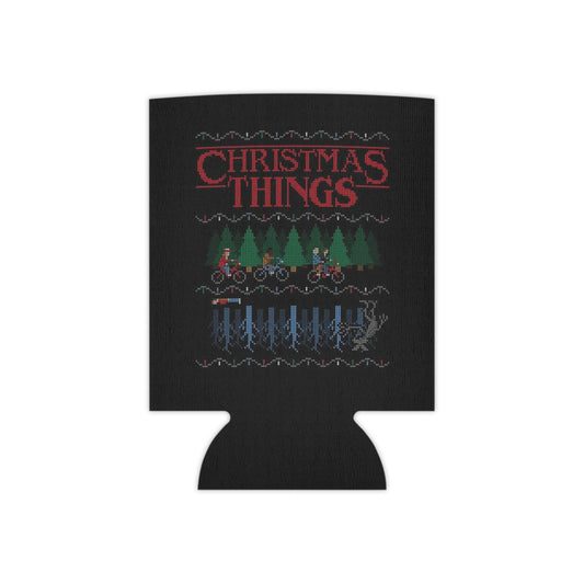 Christmas Things Stranger Things TV Show Beer Soda Holiday Can Cooler