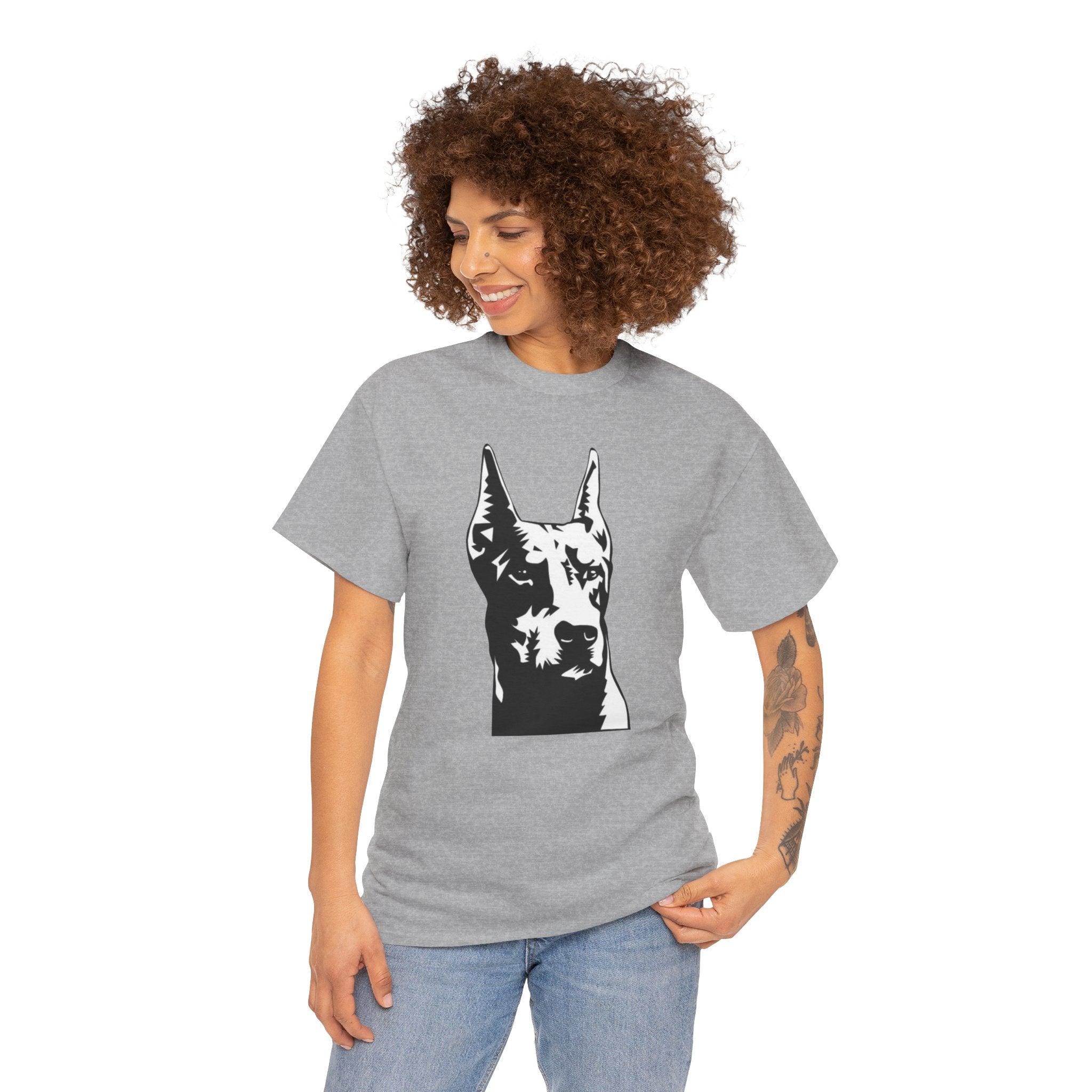 Doberman Dog Lover Cute Unisex Heavy Cotton Tee