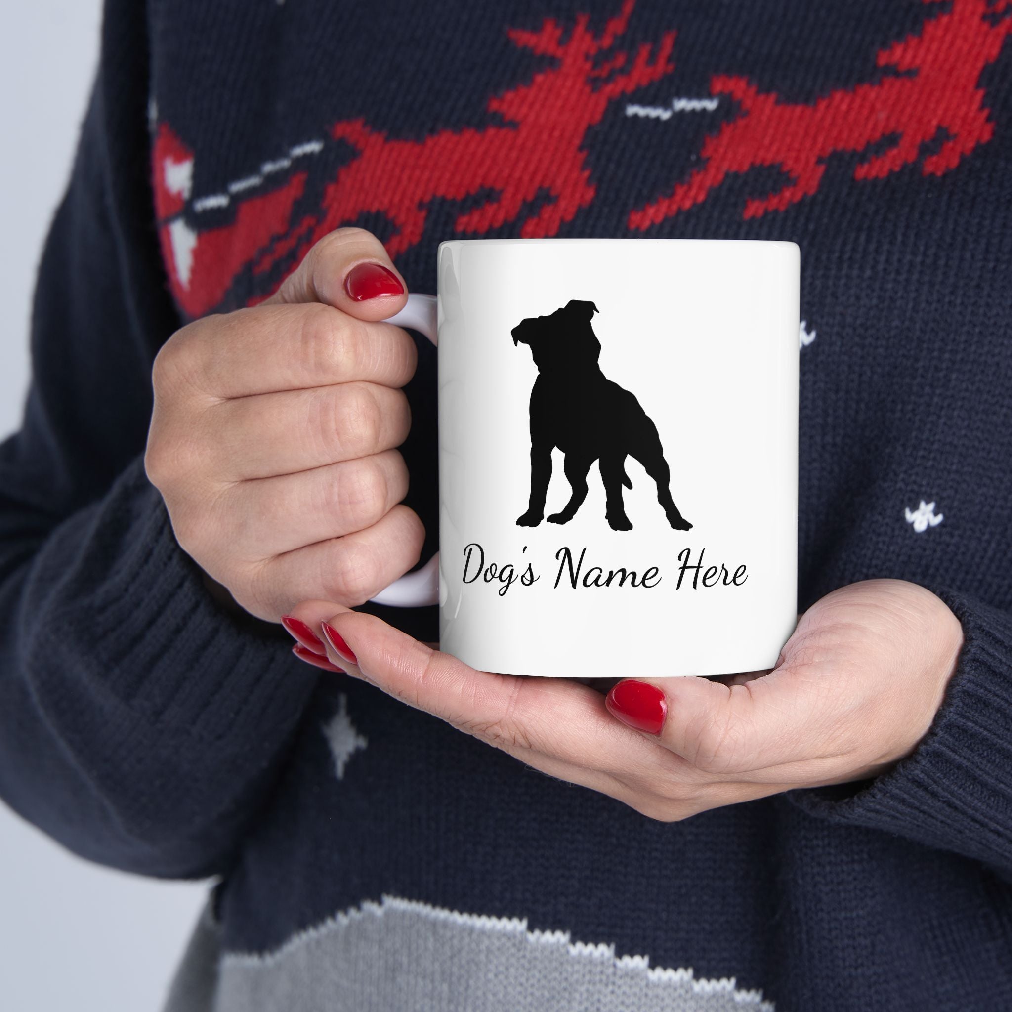 Copy of Custom Pit Bull Dog Paw Puppy Name Ceramic Coffee Mug