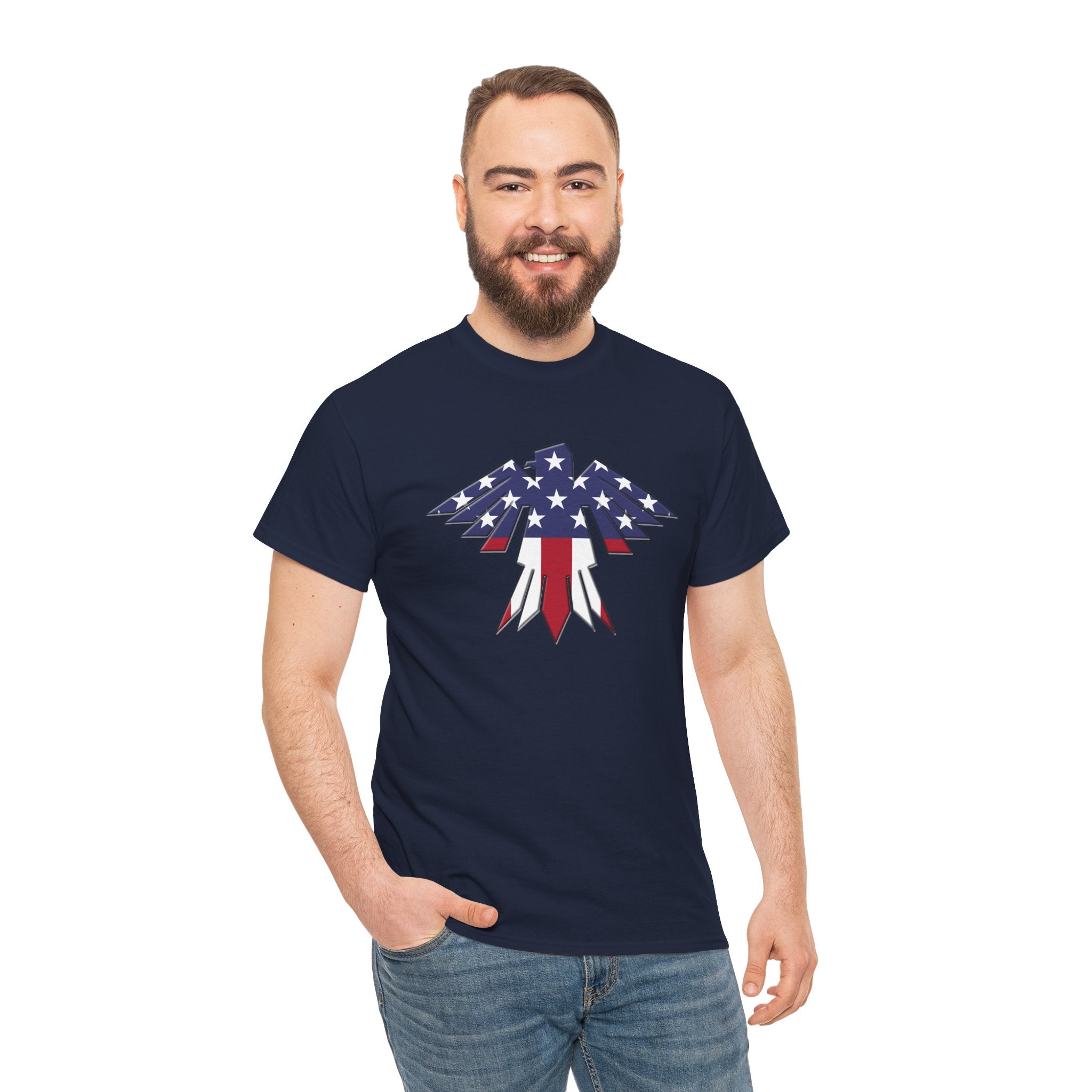 Patriotic Eagle USA Flag Unisex Heavy Cotton Tee