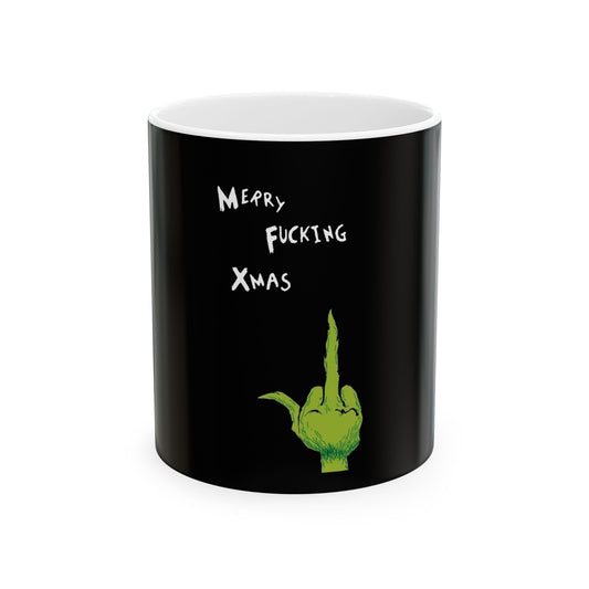 Funny Grinch Movie Holiday Christmas Black Ceramic Coffee Mug