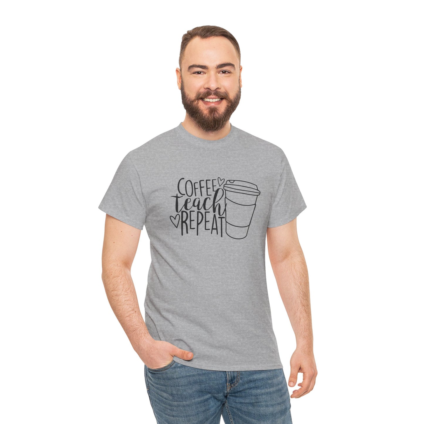 Coffee Teach Repeat Teacher School Unisex Graphic Novelty Tee