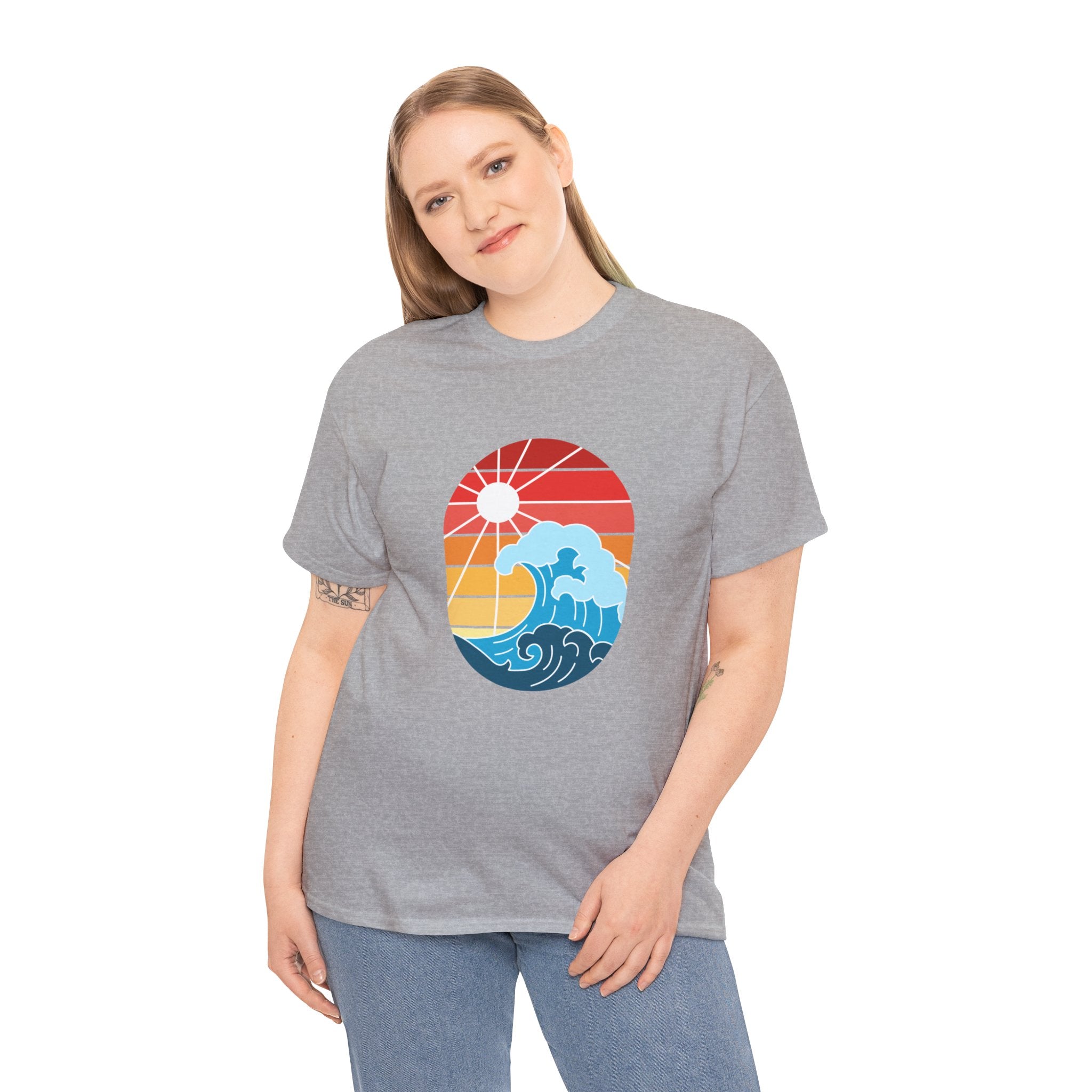 Wave Ocean Sunset Unisex Graphic Novelty Shirt Tee