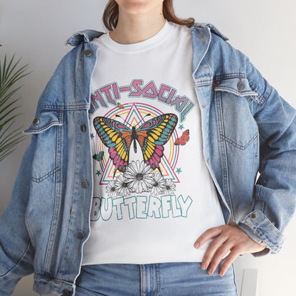 Anti Social Butterfly Cute Women's Fashion Tee T-Shirt