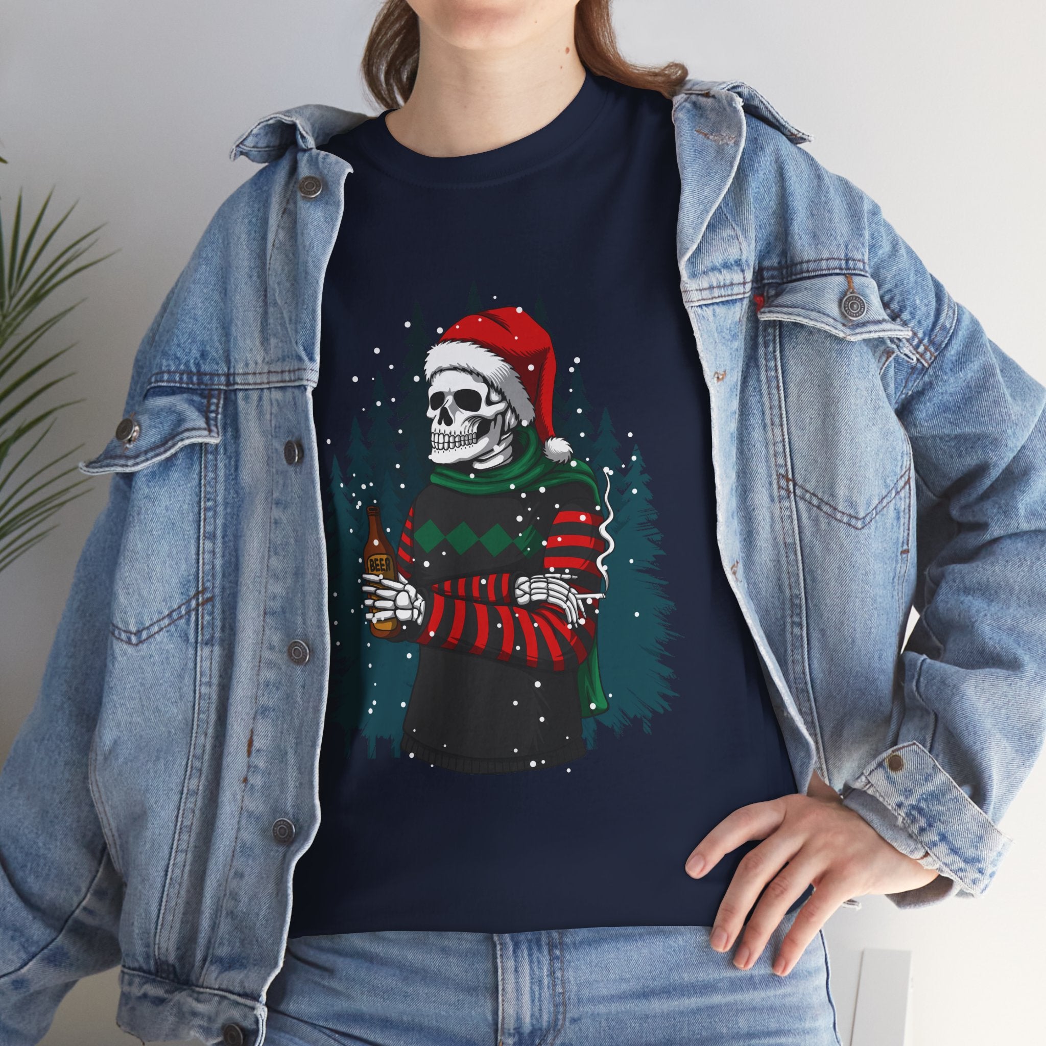 Christmas Skeleton Skull Santa Holiday Unisex T-Shirt