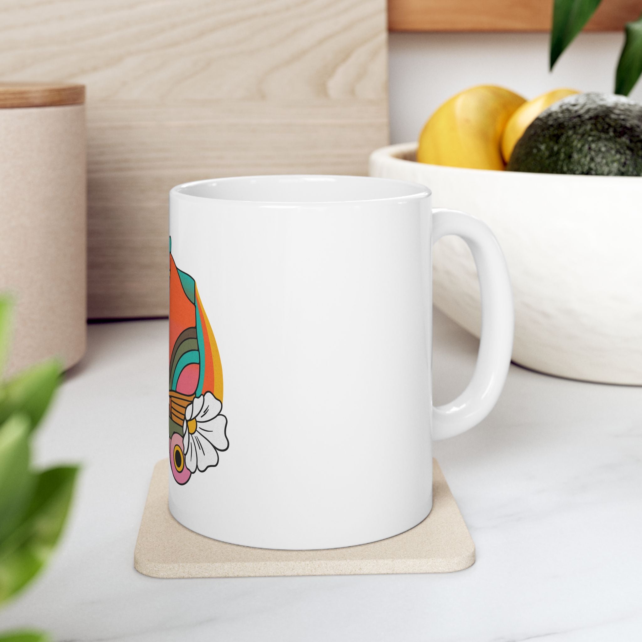 Cute Vintage Retro Rollerskates Ceramic Coffee Mug