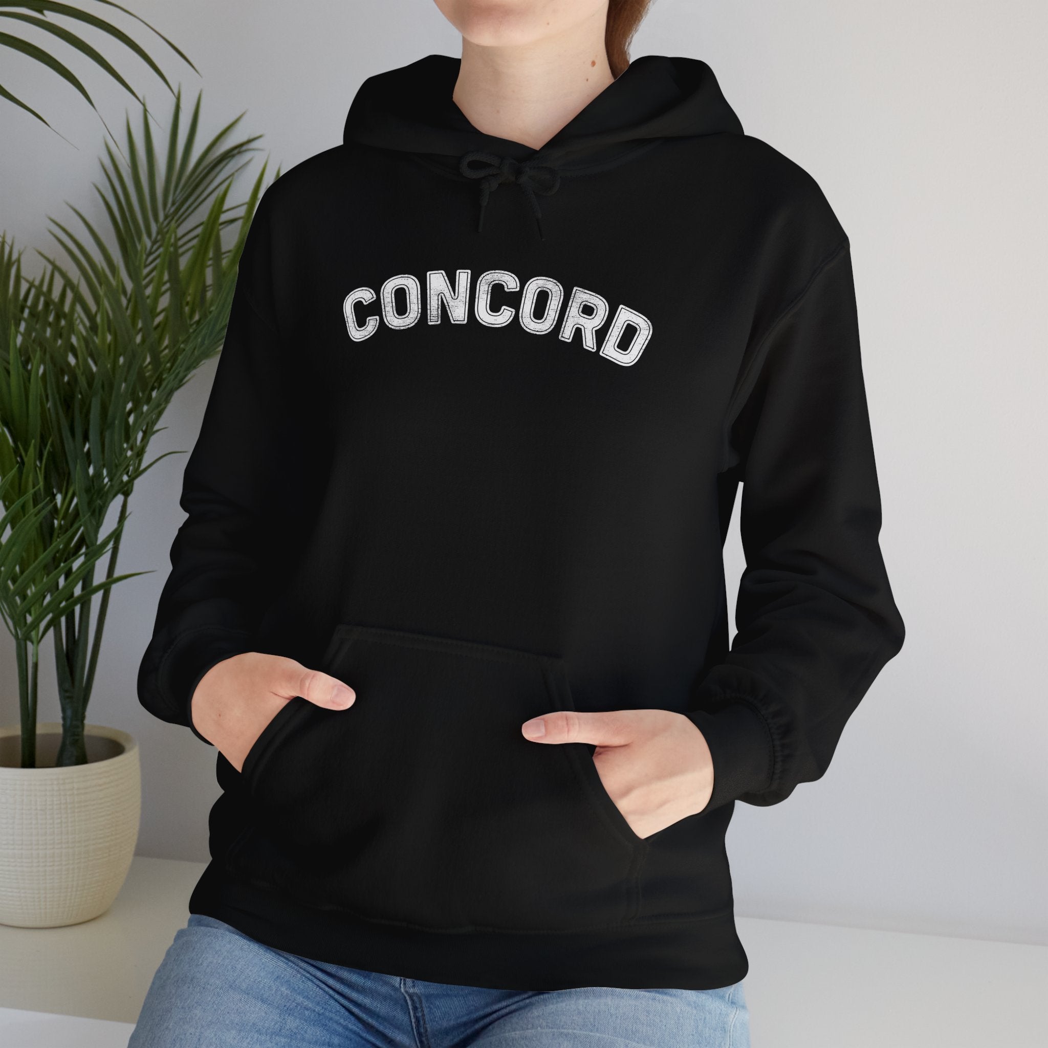 Concord North Carolina NC Curved Font Hoodie