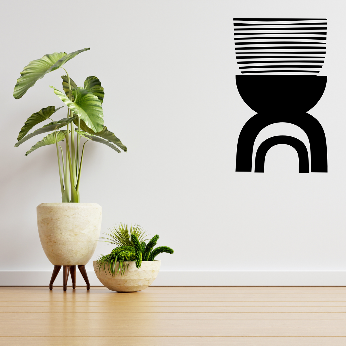 Vinilo decorativo de pared de lujo estilo bohemio abstracto para alquileres, oficinas y hogar.