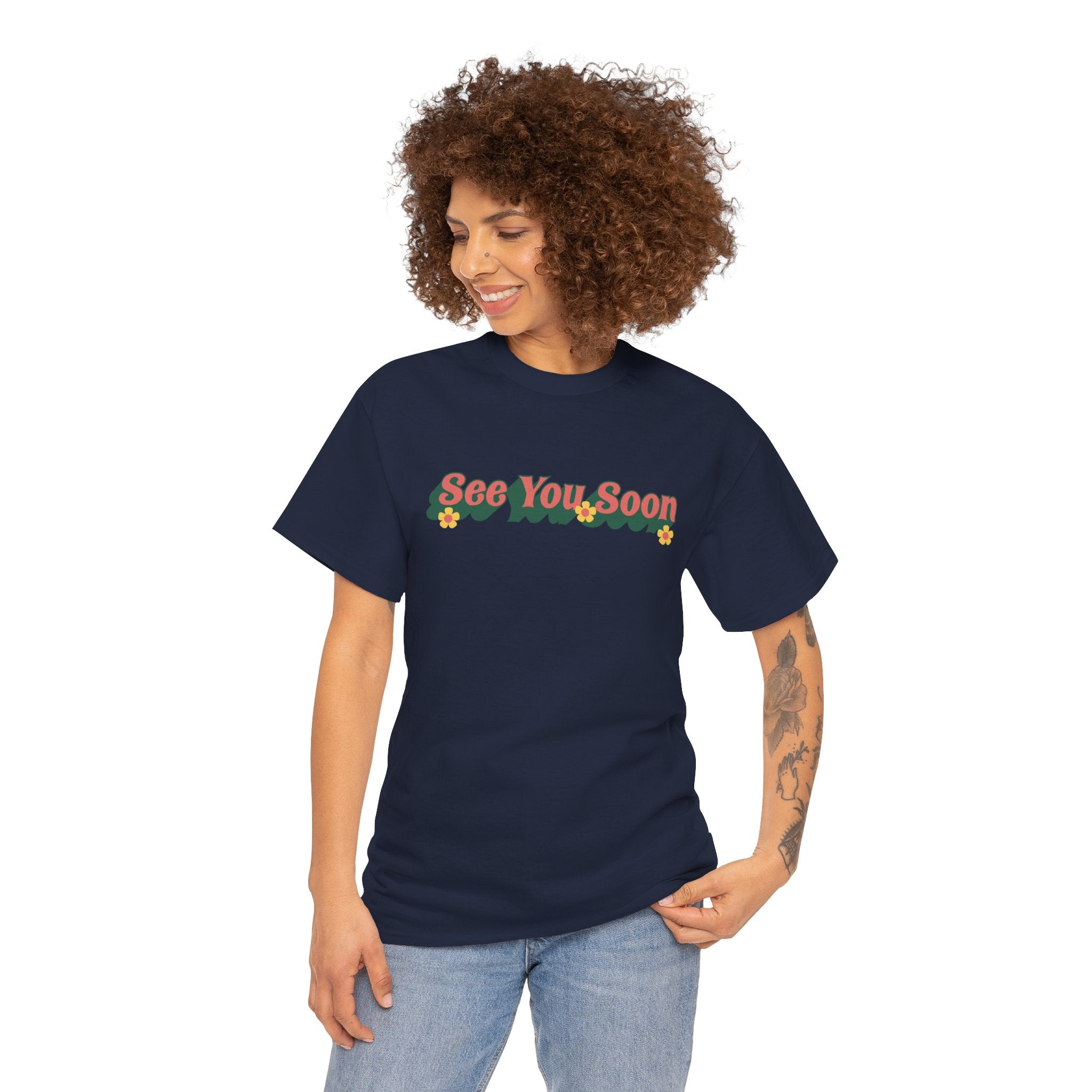 See You Soon Cute Positive Retro Unisex Graphic Novelty Shirt Tee