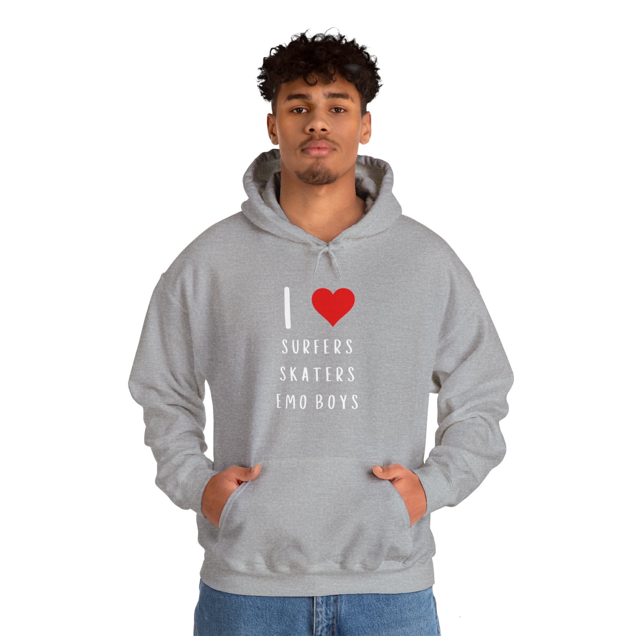 Copy of Funny Women's I Love Surfers Skaters Emo Boys Graphic Novelty Hoodie