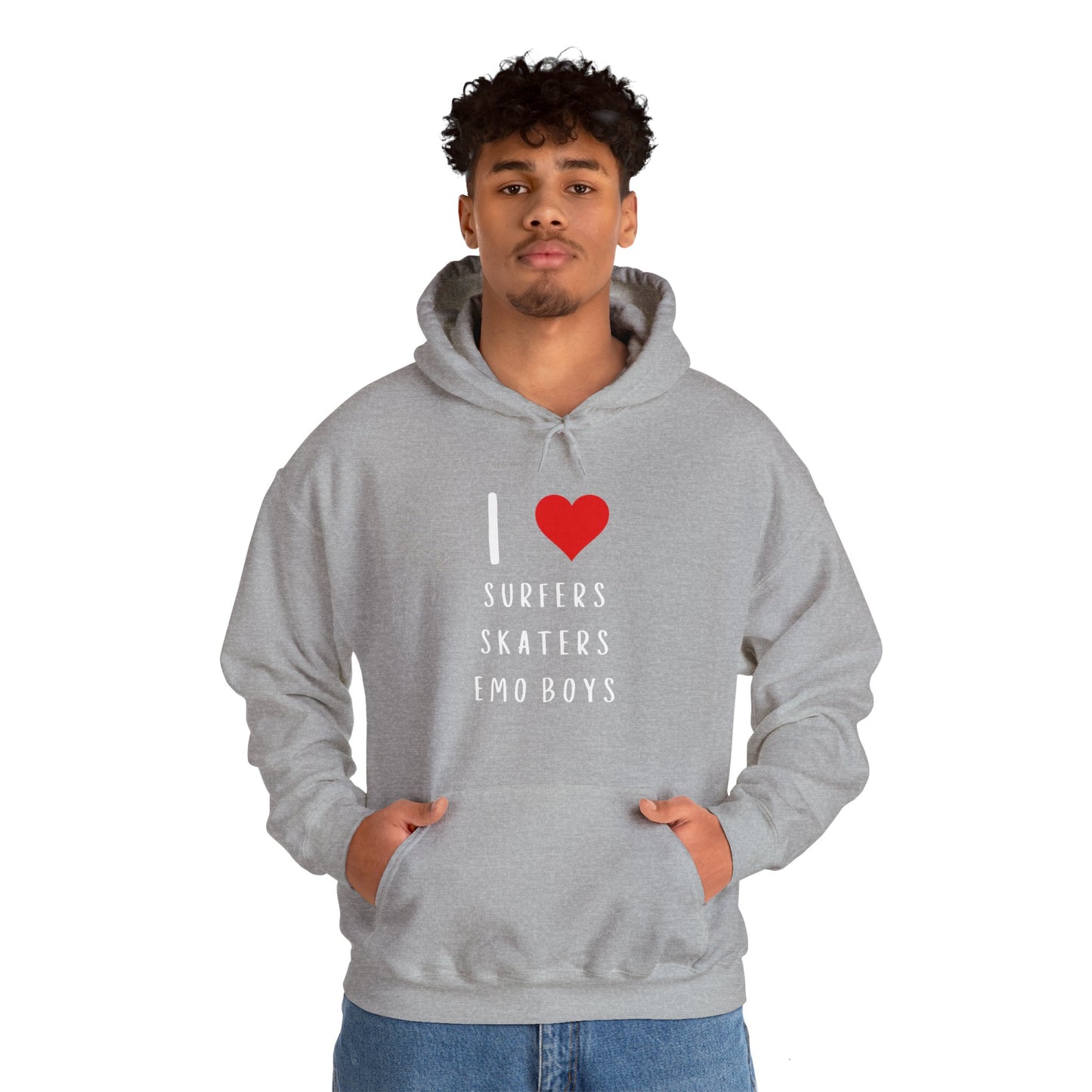 Copy of Funny Women's I Love Surfers Skaters Emo Boys Graphic Novelty Hoodie