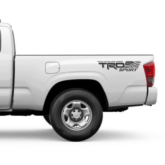 Toyota Tacoma Tundra TRD Logo Sport Off Road USA Flag Decal Sticker