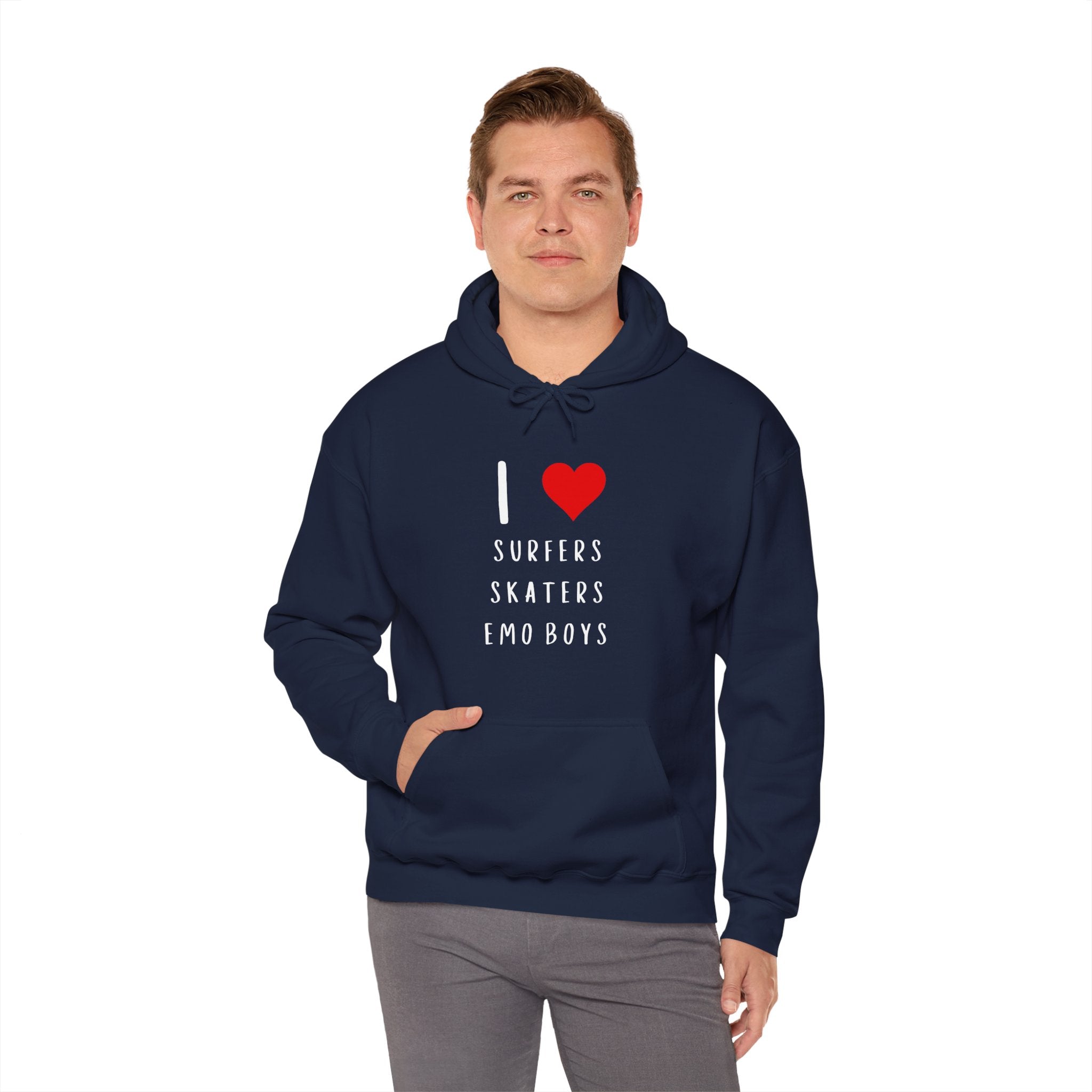 Copy of Funny Women's I Love Surfers Skaters Emo Boys Graphic Novelty Hoodie