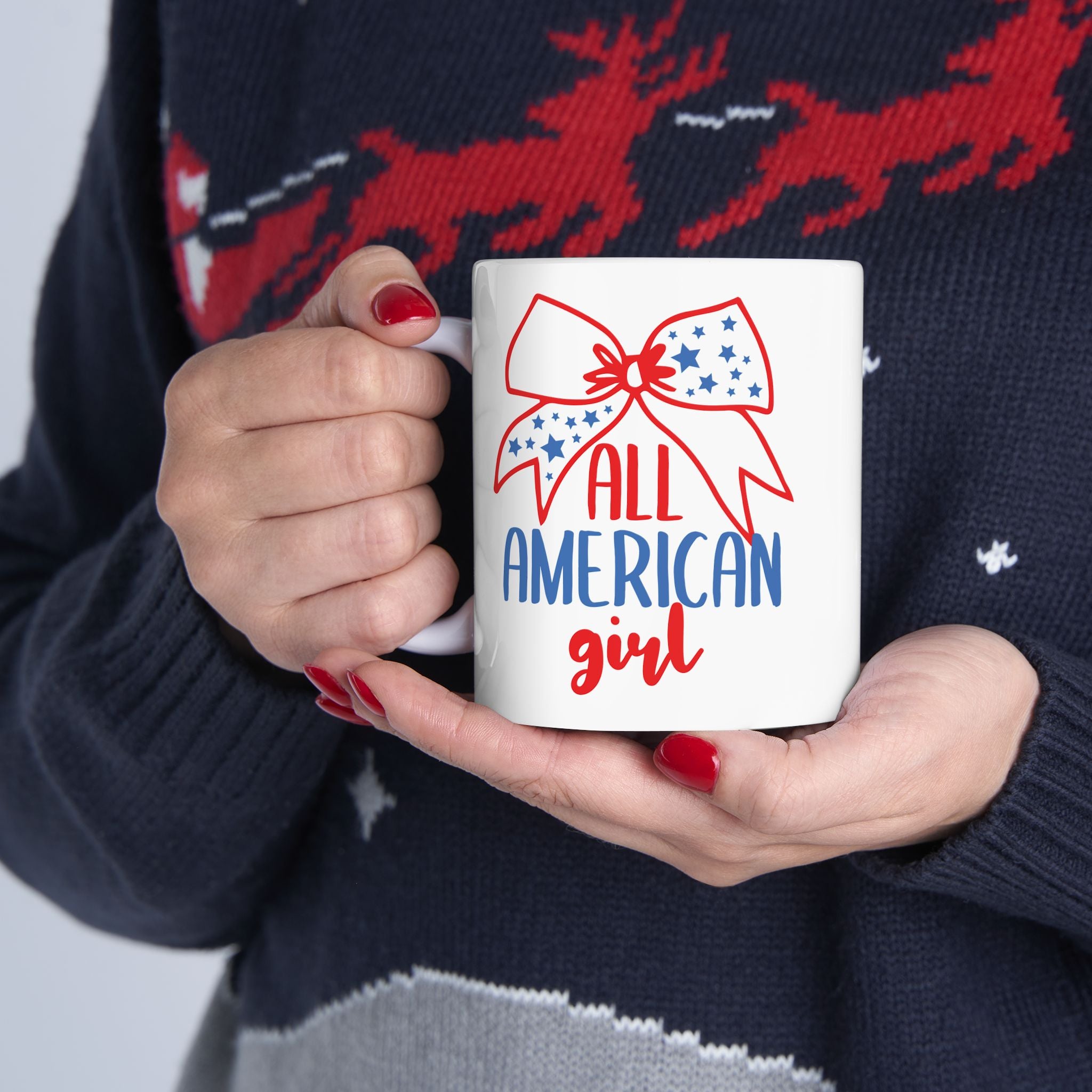 All American Girl Patriotic USA Ceramic Coffee Mug