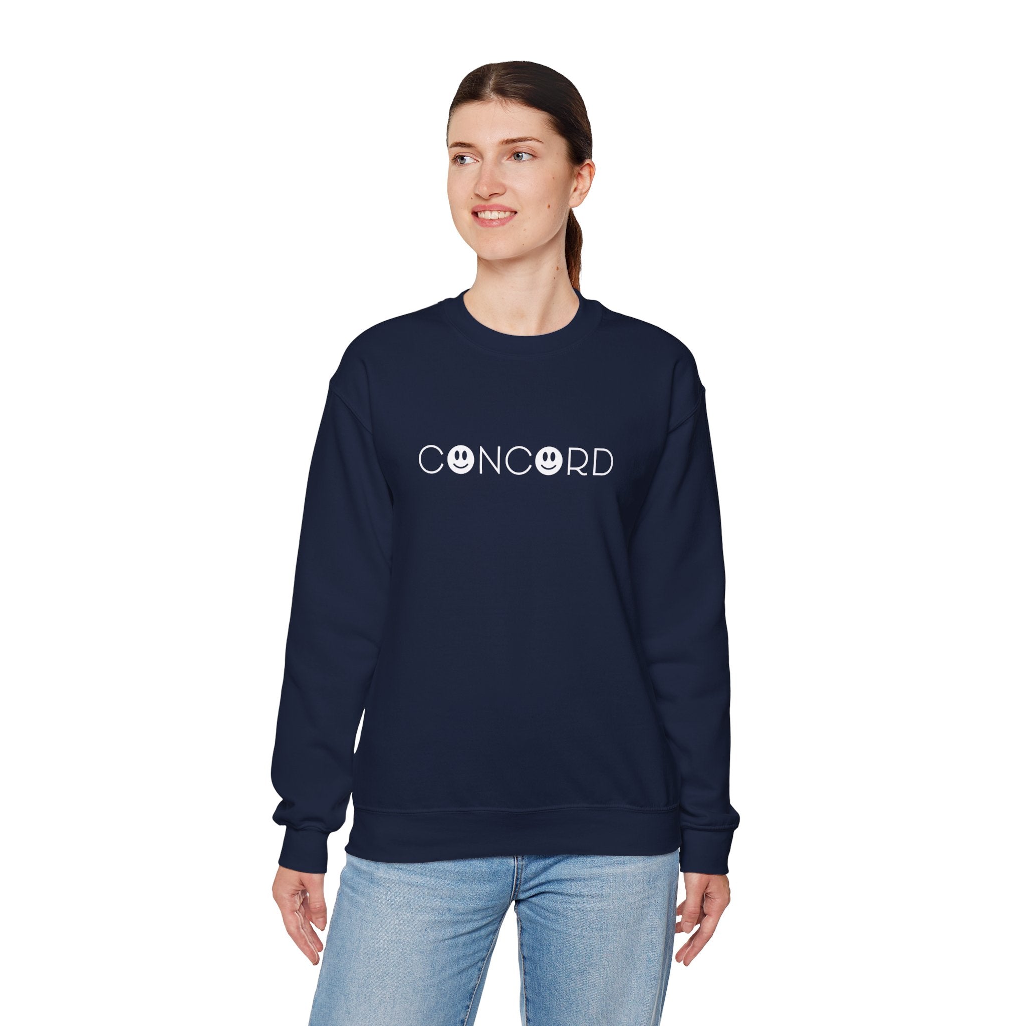 Concord North Carolina NC Smiley Face Crewneck Sweatshirt