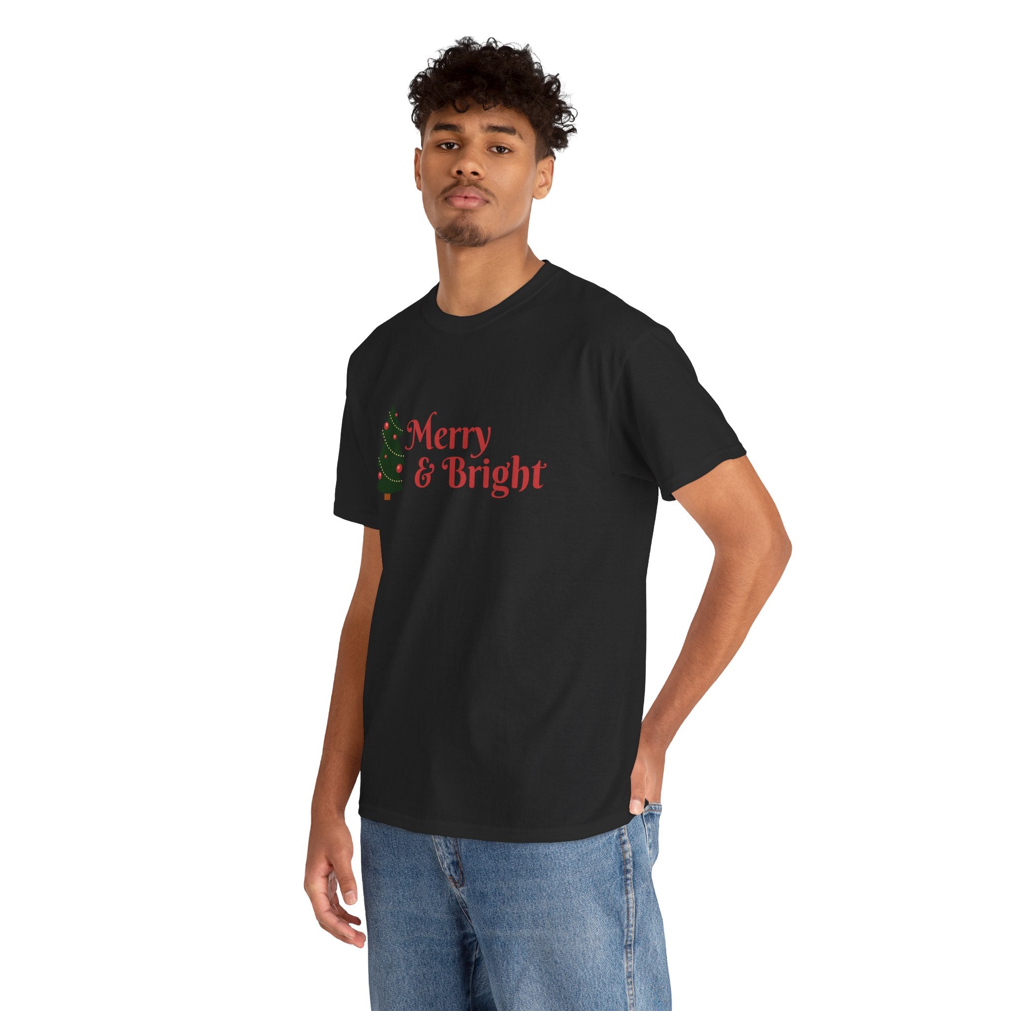 Cute Christmas Holiday Merry & Bright Unisex Tee T-Shirt