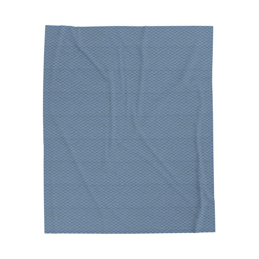 Modern Boho Style Pattern Blue Soft Warm Plush Throw Blanket 50"x60"