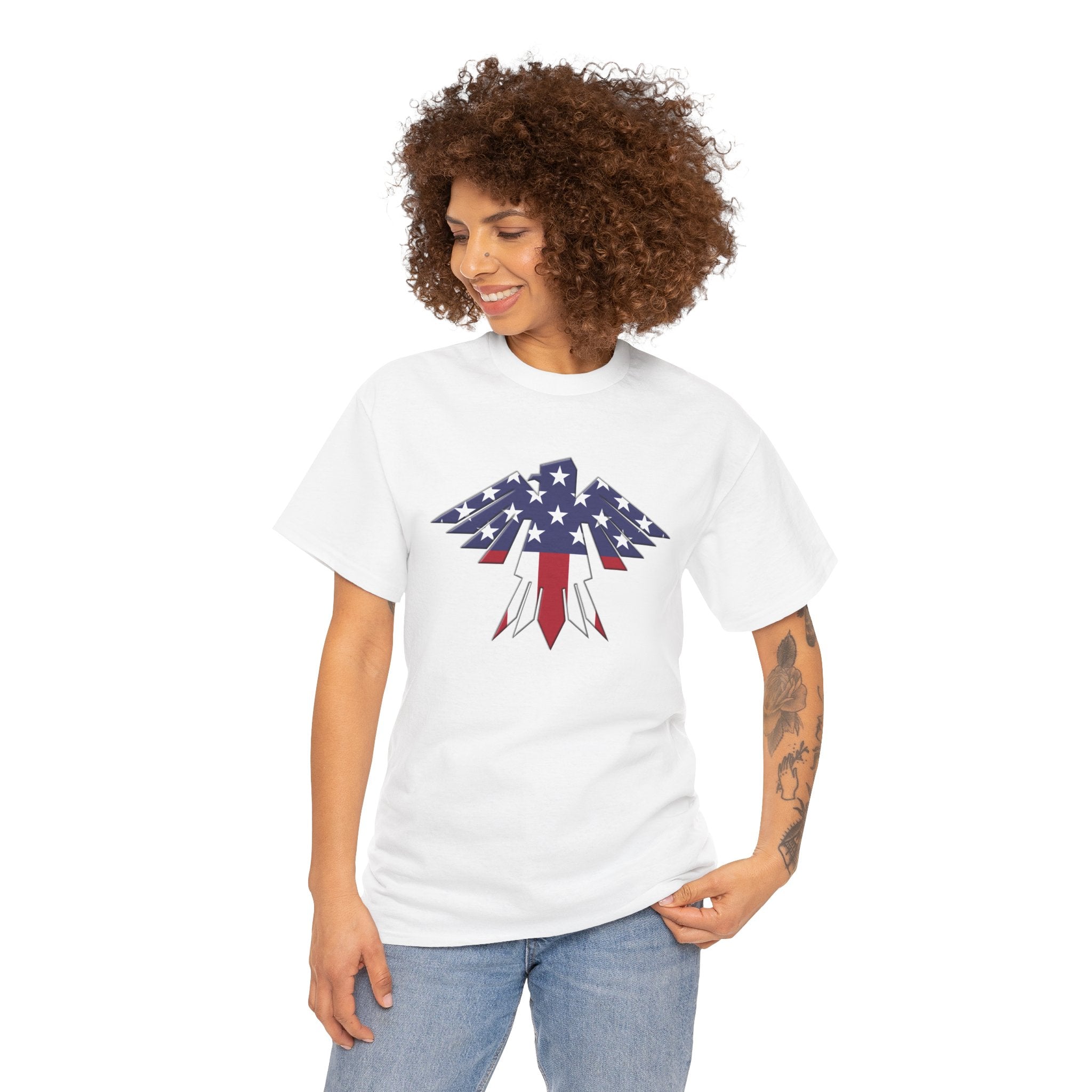 Patriotic Eagle USA Flag Unisex Heavy Cotton Tee