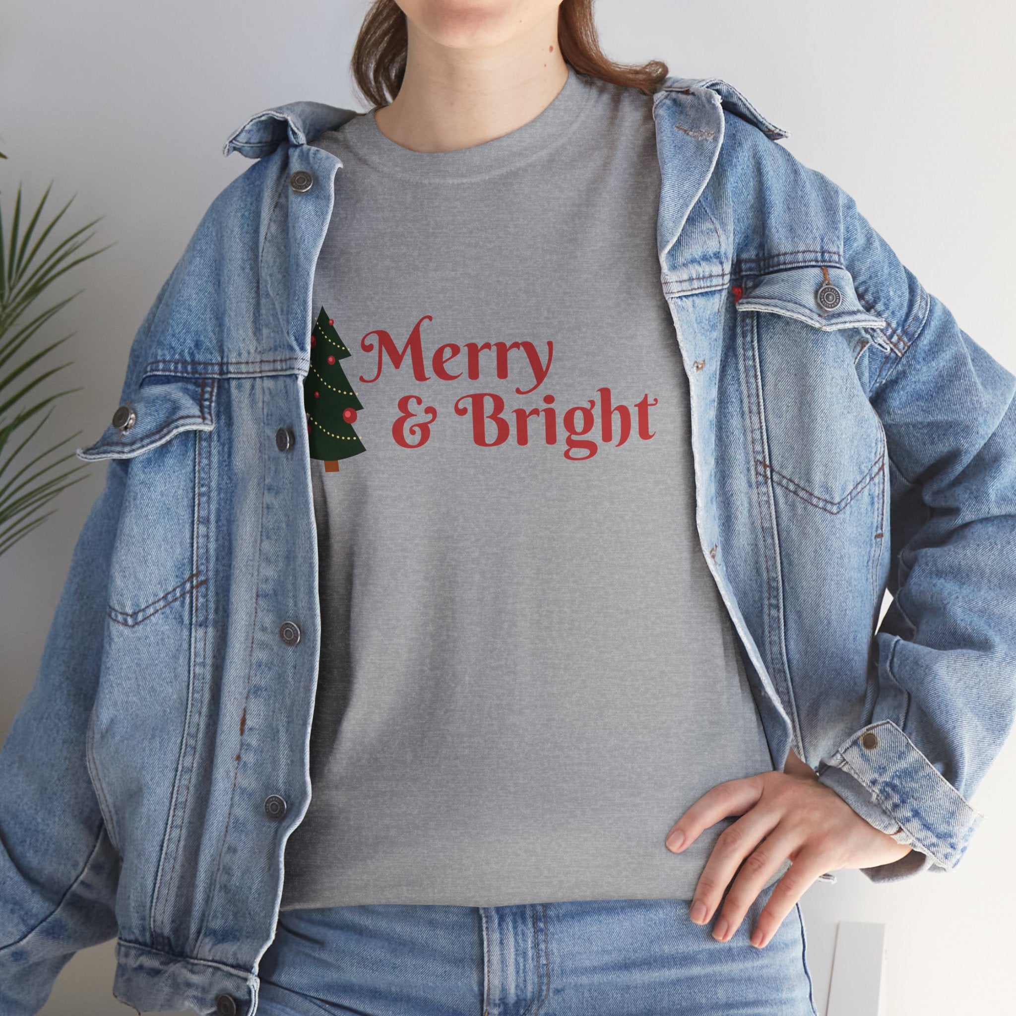 Cute Christmas Holiday Merry & Bright Unisex Tee T-Shirt