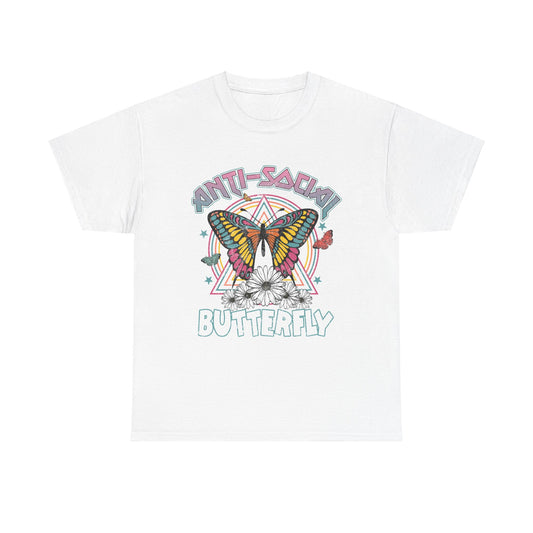 Anti Social Butterfly Cute Women's Fashion Tee T-Shirt