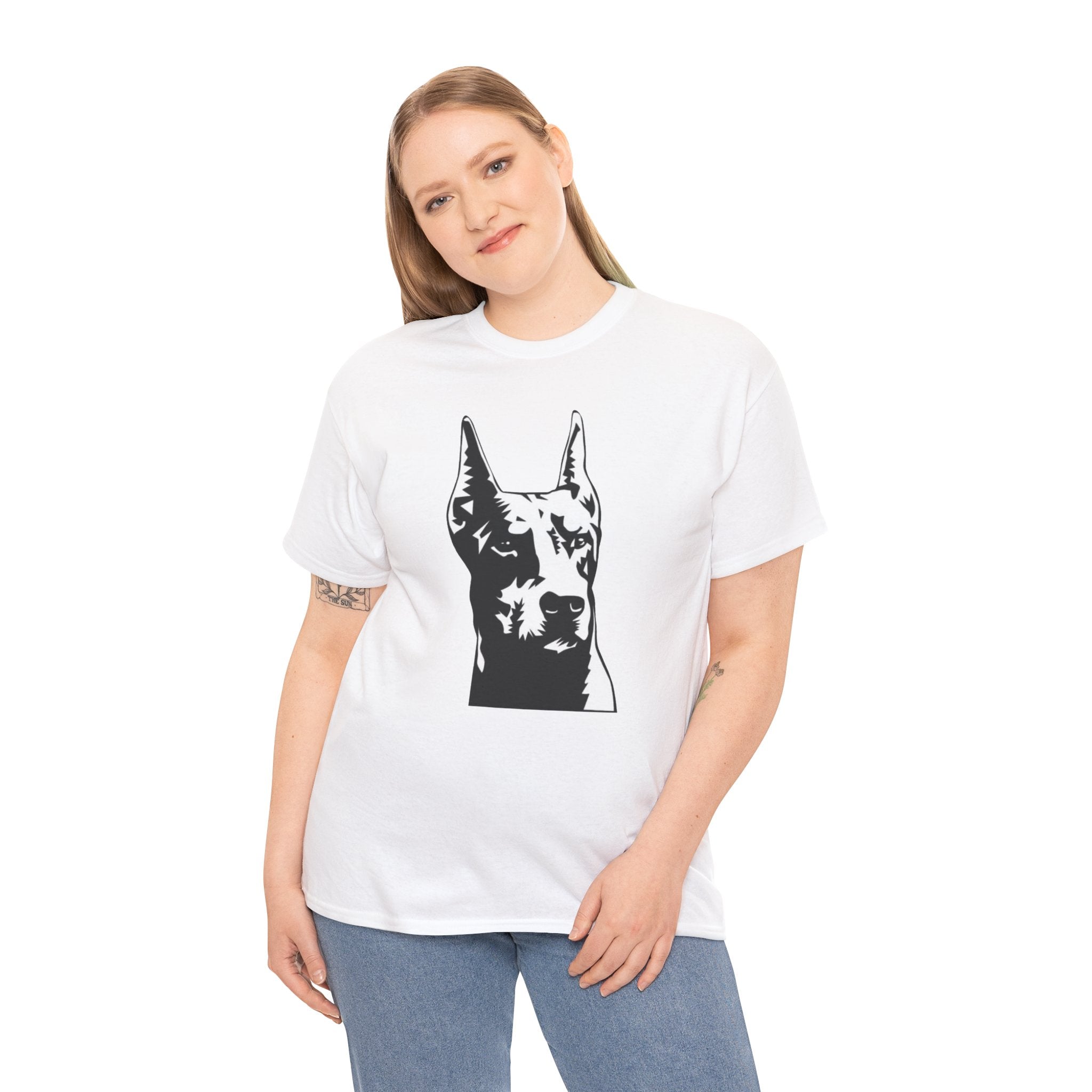 Doberman Dog Lover Cute Unisex Heavy Cotton Tee