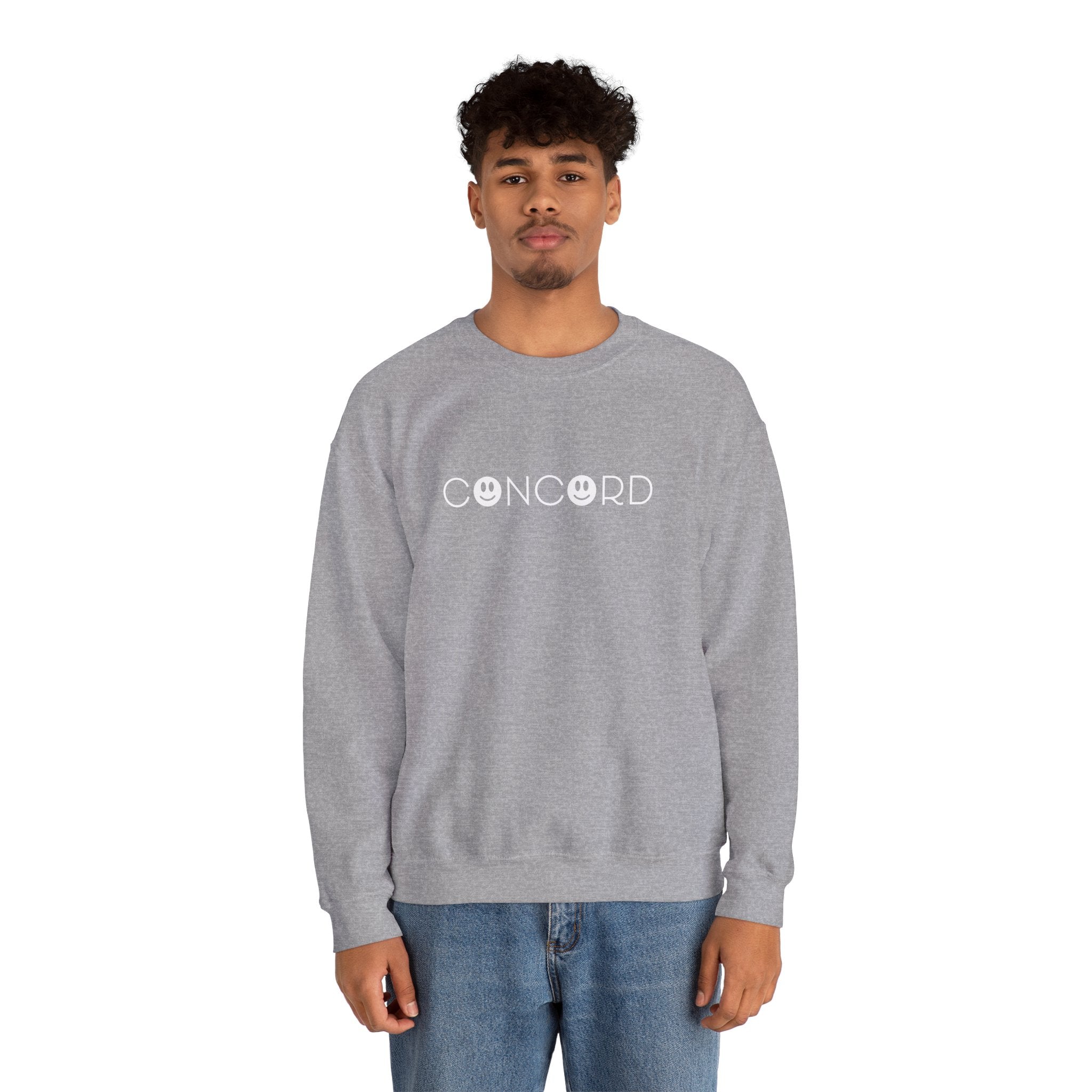 Concord North Carolina NC Smiley Face Crewneck Sweatshirt