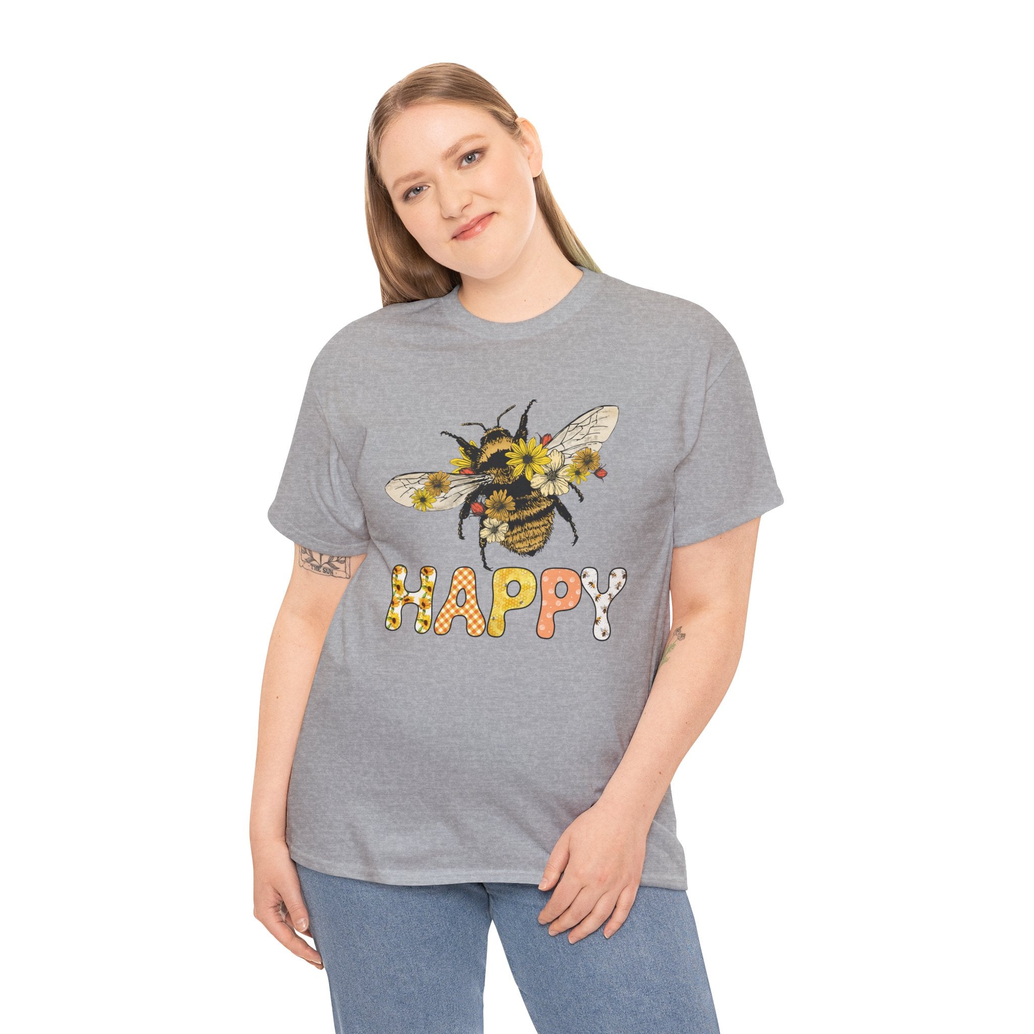 Happy Bee Cute Women's Boho Fashion T-Shirt