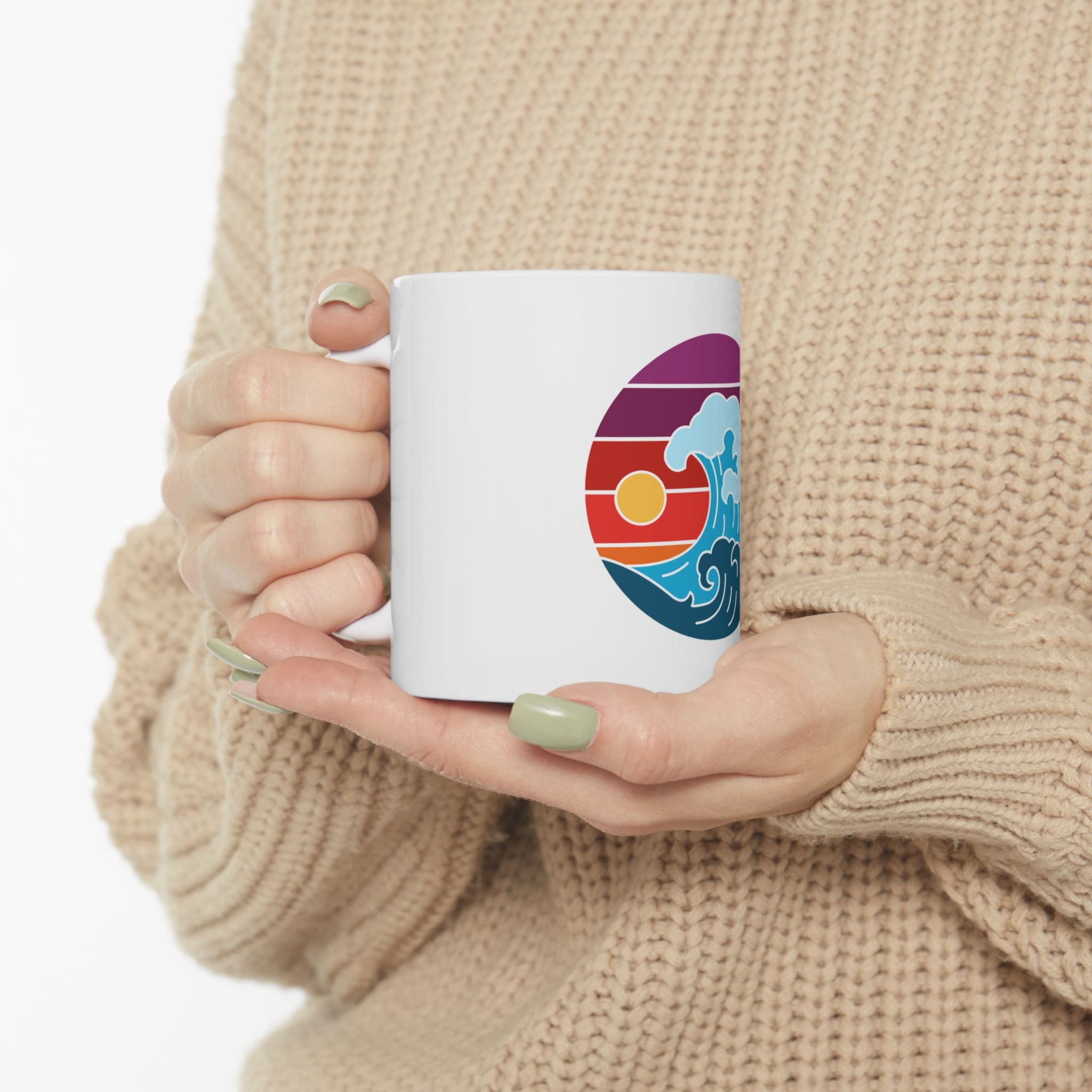 Cute Wave Retro Vintage Ceramic Coffee Mug