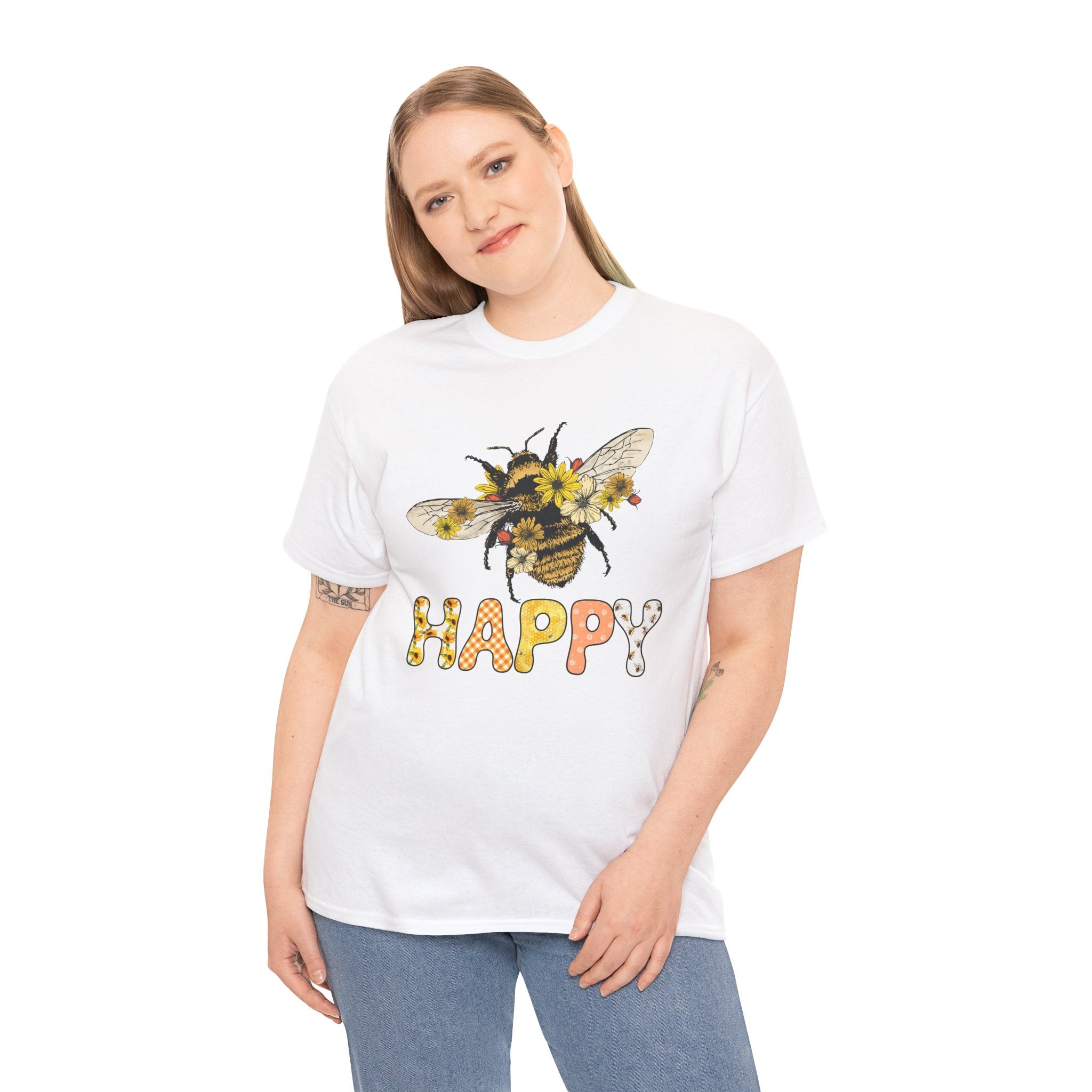 Happy Bee Cute Women's Boho Fashion T-Shirt