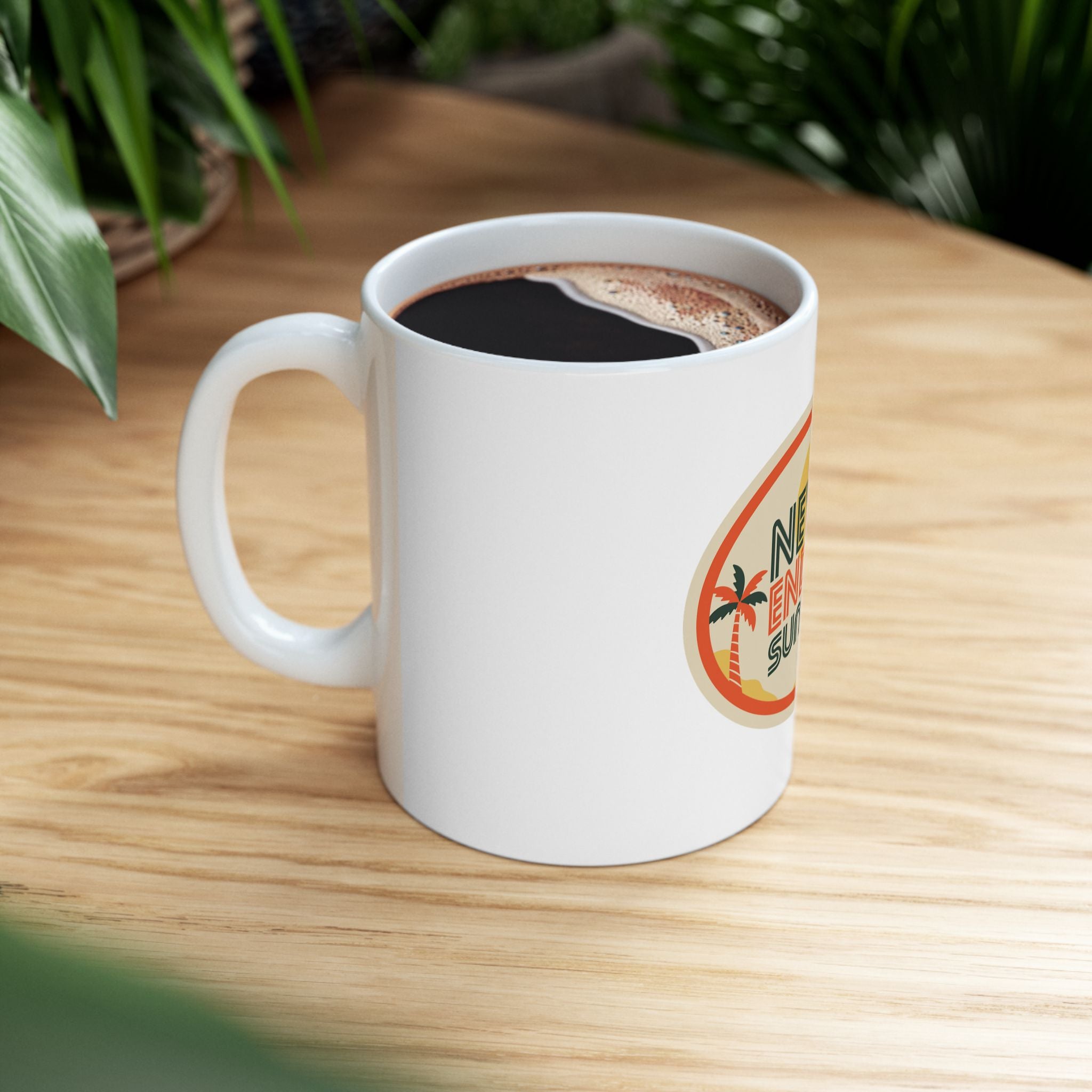 Never Ending Summer Retro Graphic Novelty Ceramic Coffee Mug