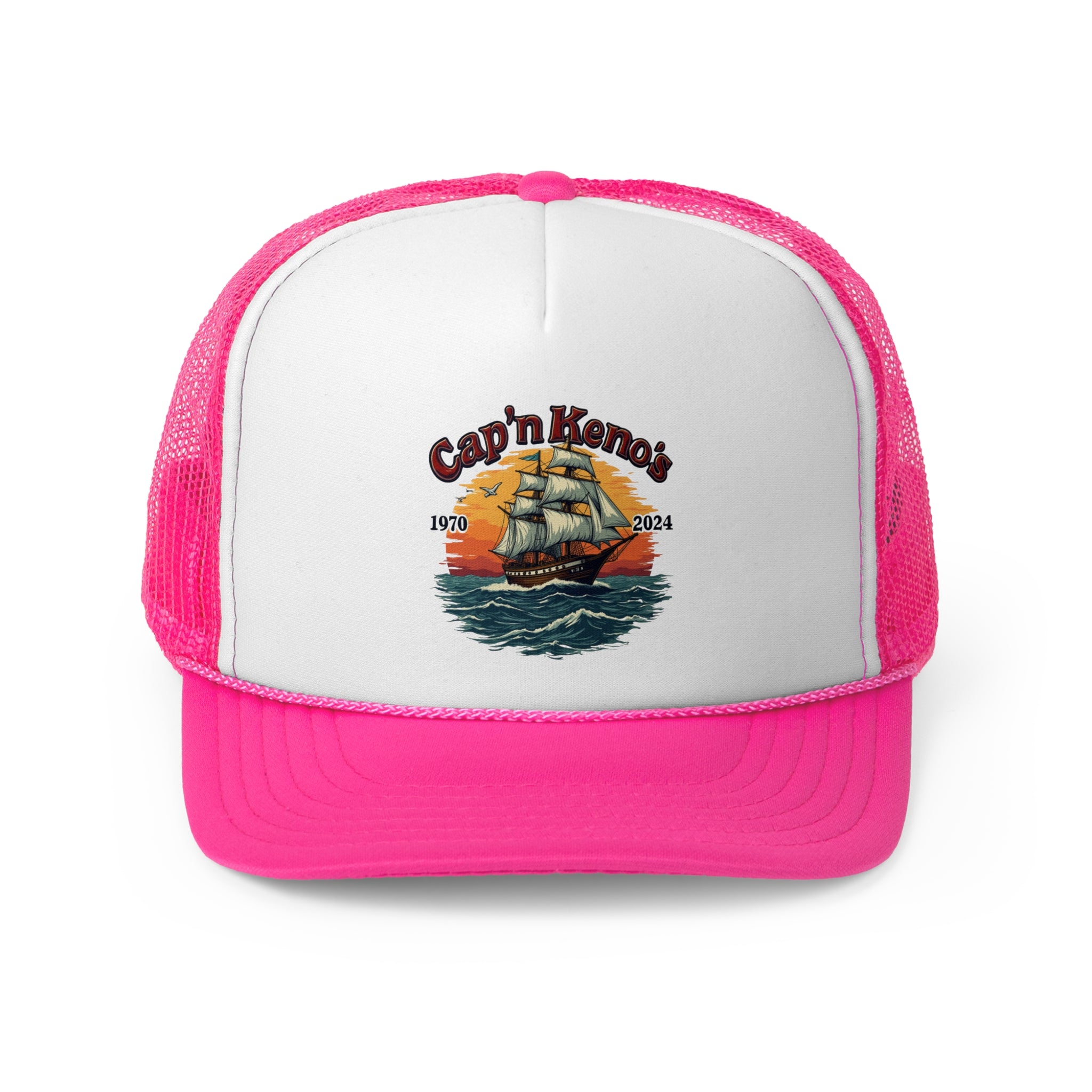 Cap'n Kenos Encinitas California Tribute Sailor Graphic Trucker Caps